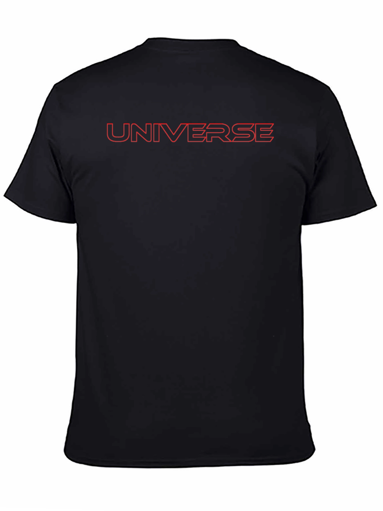 Universe Red Outline Black T-Shirt