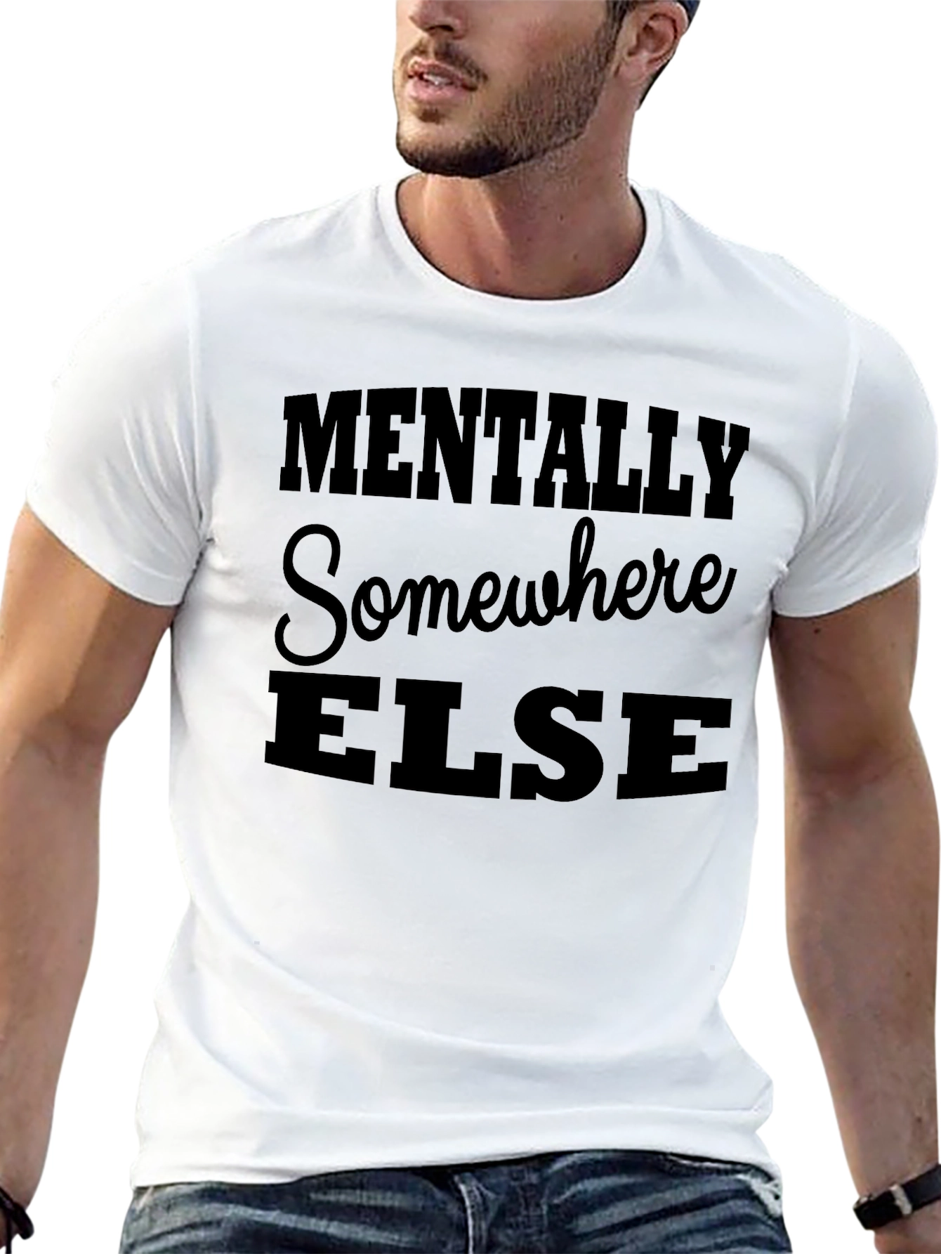 Mentally Somewhere Else Graphic Tee - Black