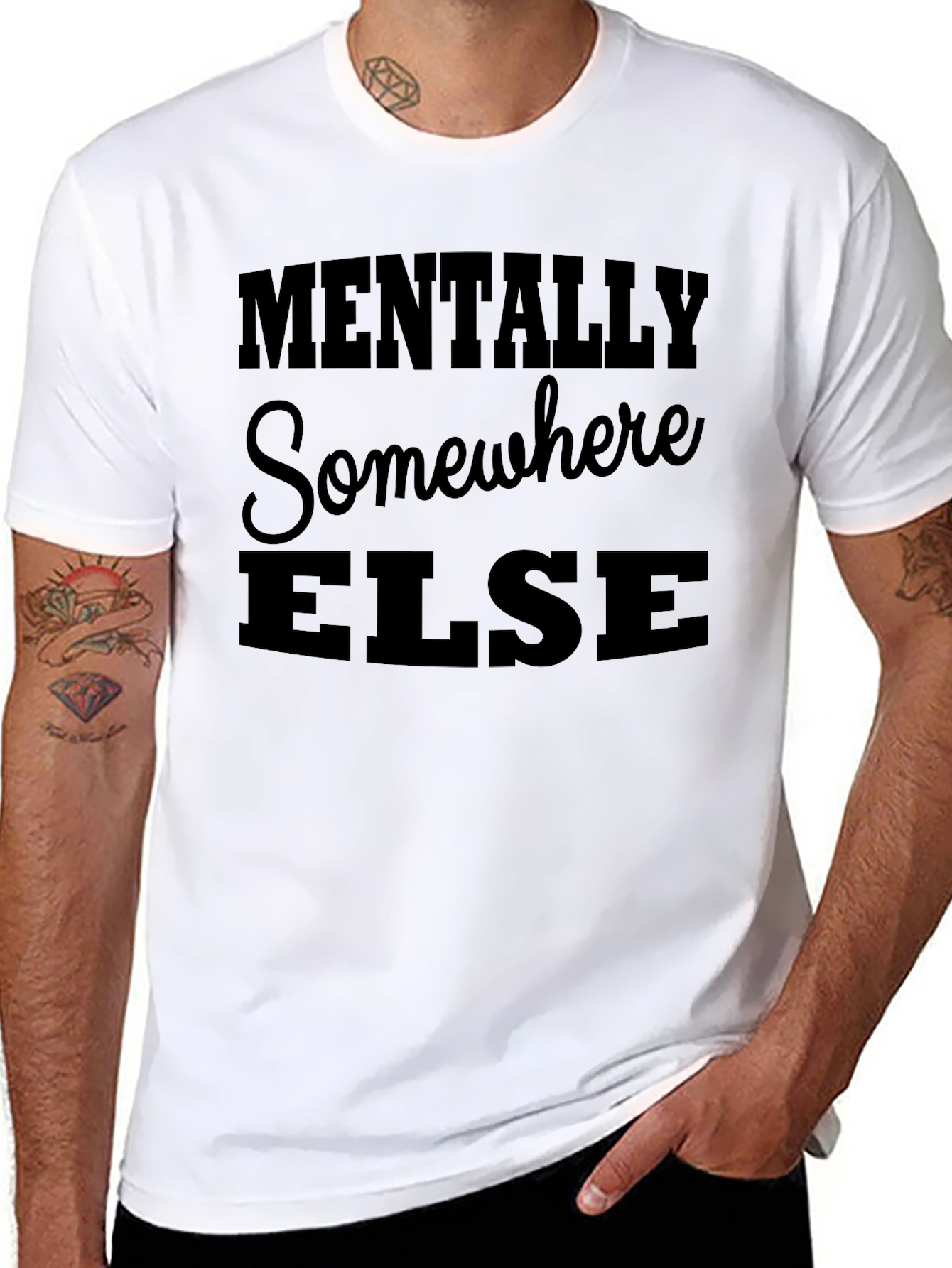 Mentally Somewhere Else Graphic Tee - Black