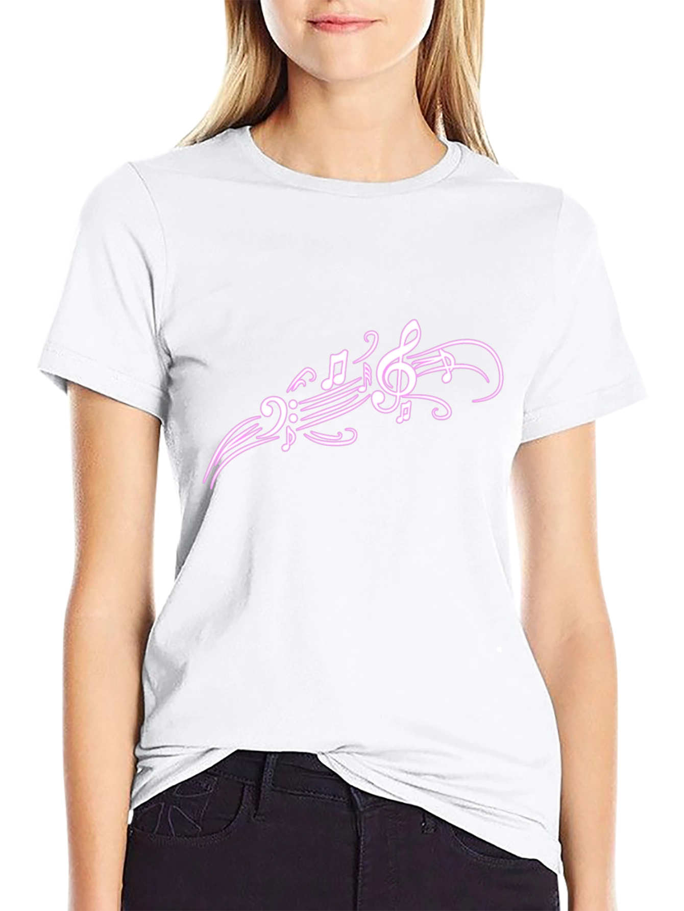 Music Notes Graphic T-Shirt - Casual Style