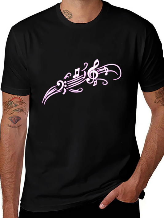 Music Notes Graphic T-Shirt - Casual Style