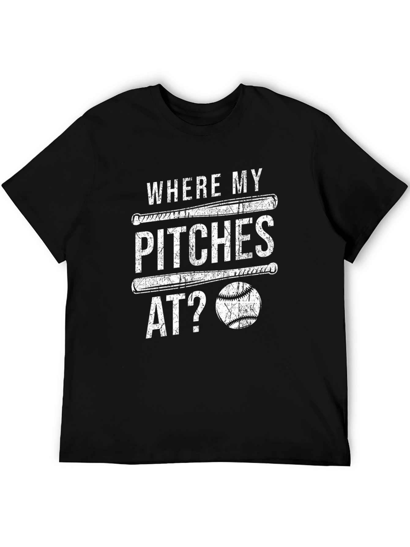 Where My Pitches At? Baseball Graphic T-Shirt
