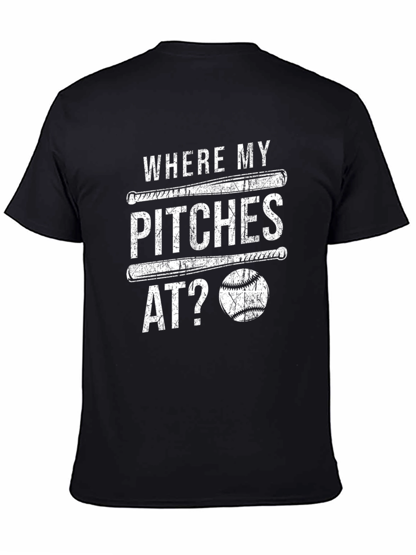 Where My Pitches At? Baseball Graphic T-Shirt