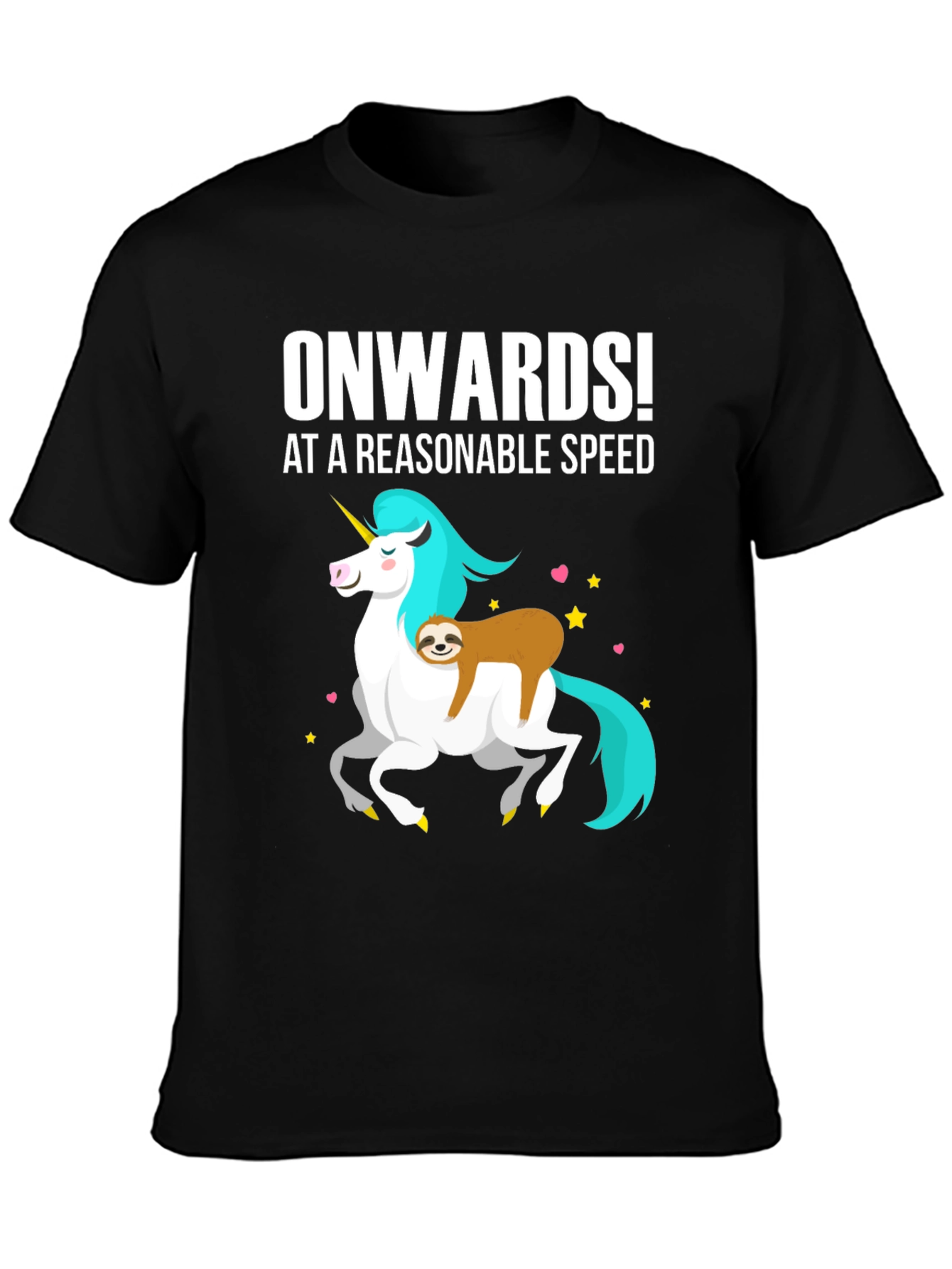 Onwards! Sloth Riding Unicorn Graphic Tee
