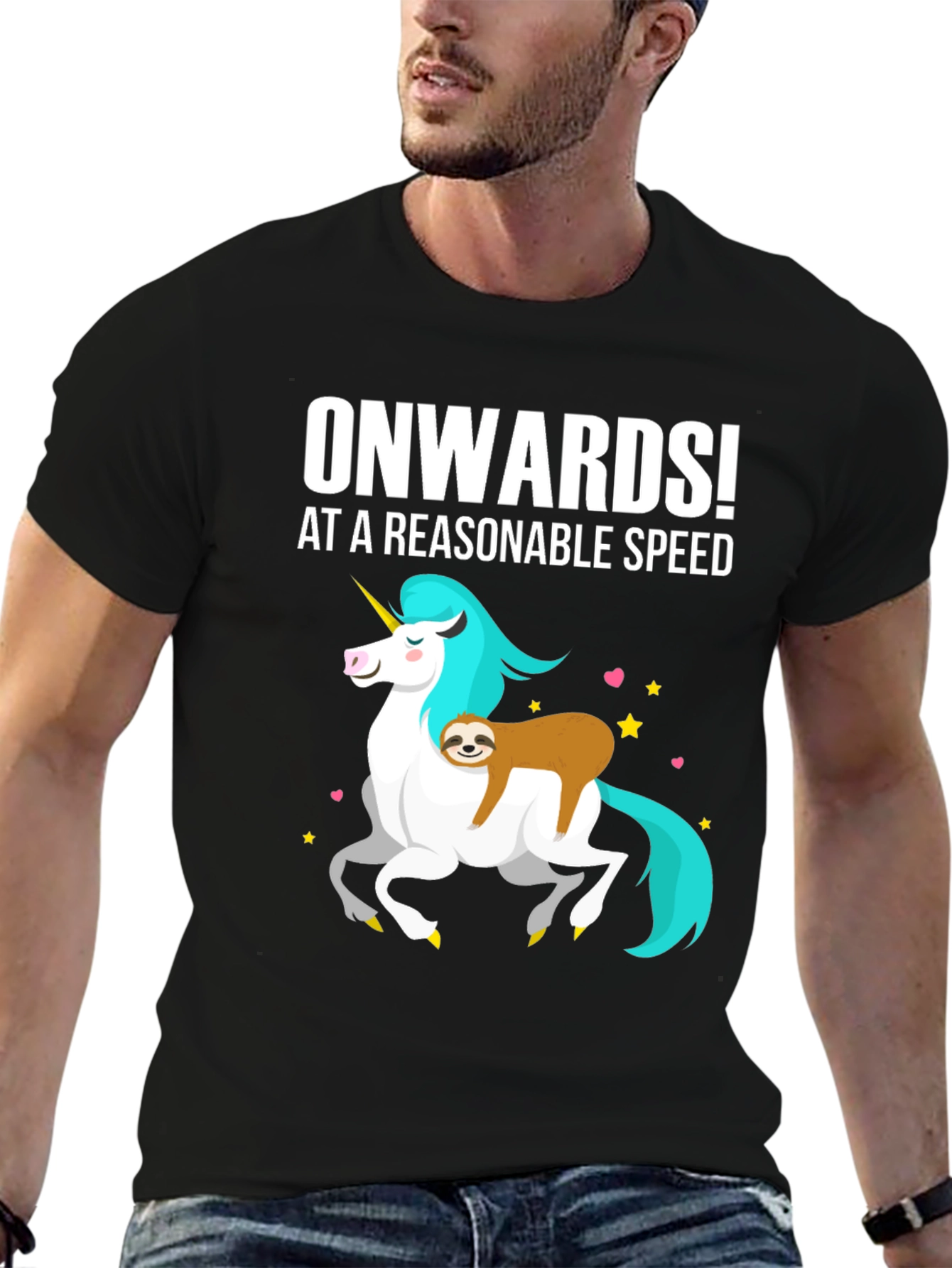 Onwards! Sloth Riding Unicorn Graphic Tee