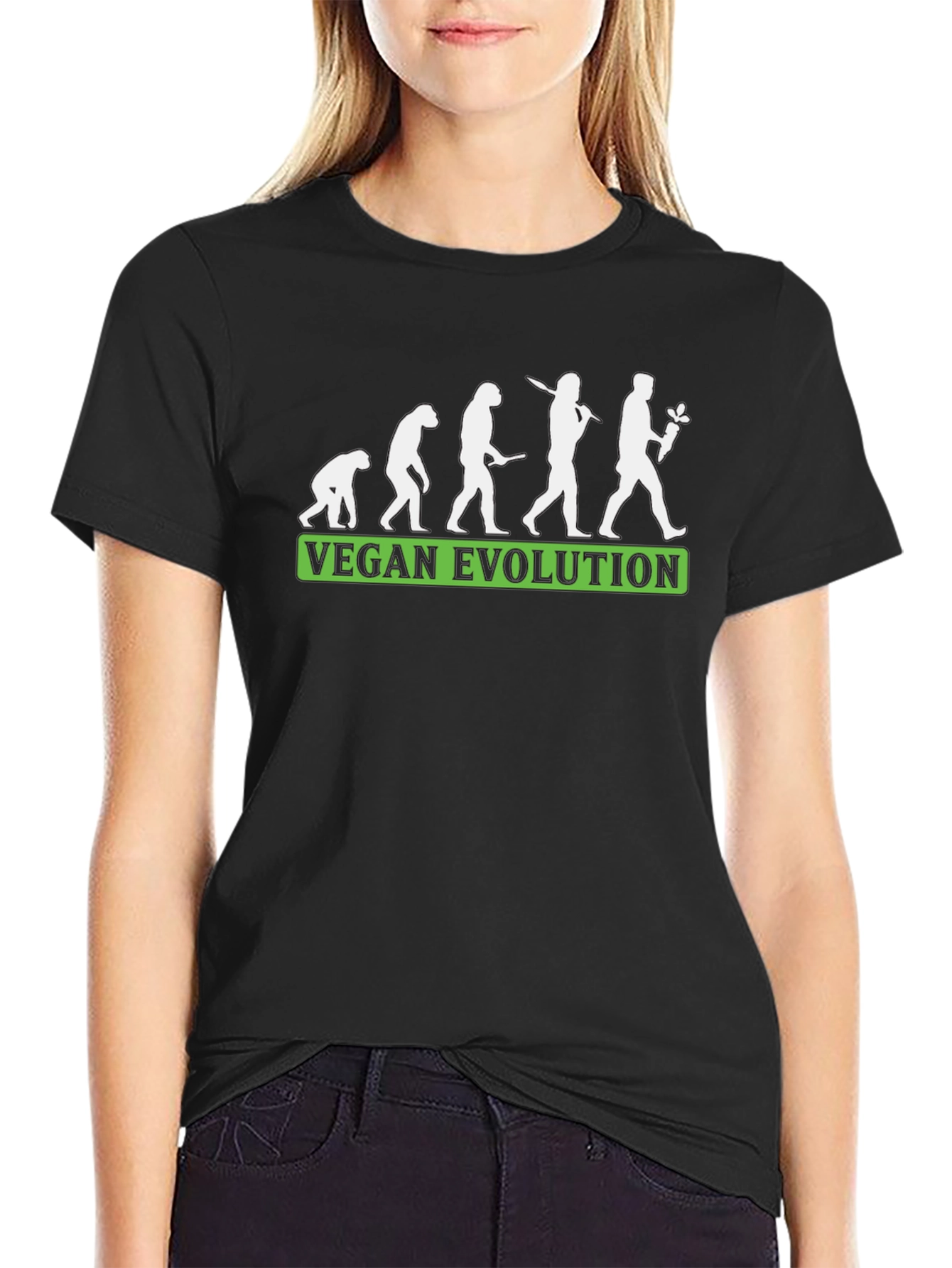 Vegan Evolution T-Shirt - Black Comfortable Fit