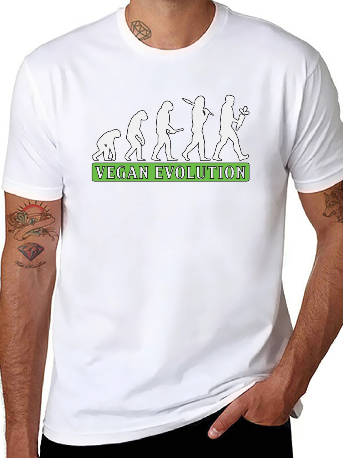 Vegan Evolution T-Shirt - Black Comfortable Fit
