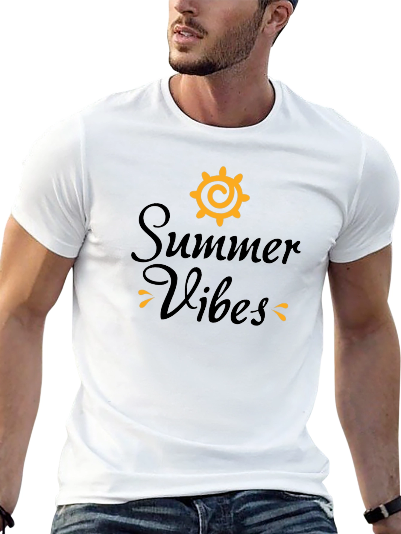 Summer Vibes Black Graphic Tee
