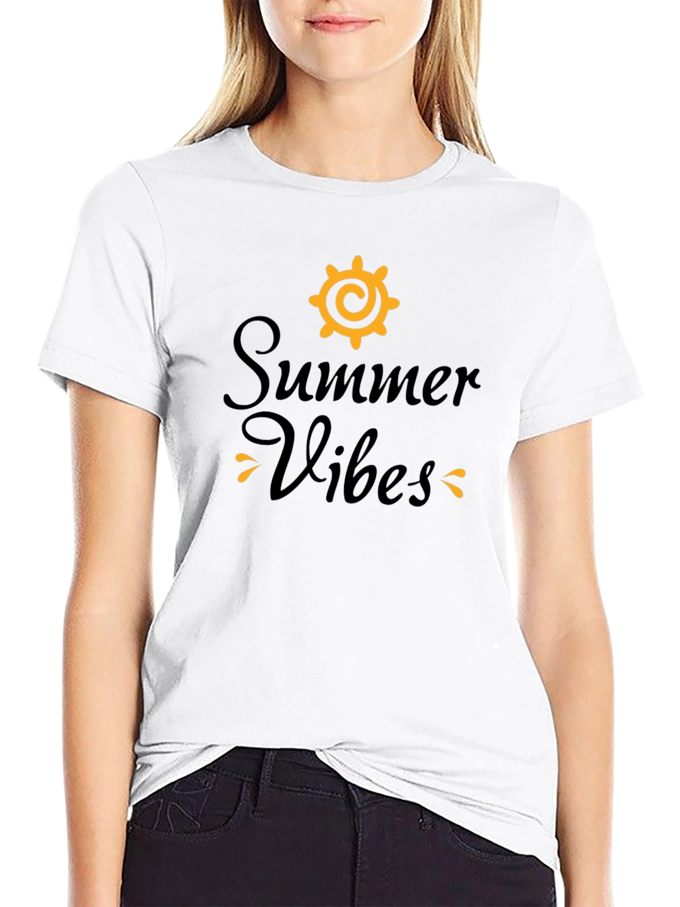 Summer Vibes Black Graphic Tee