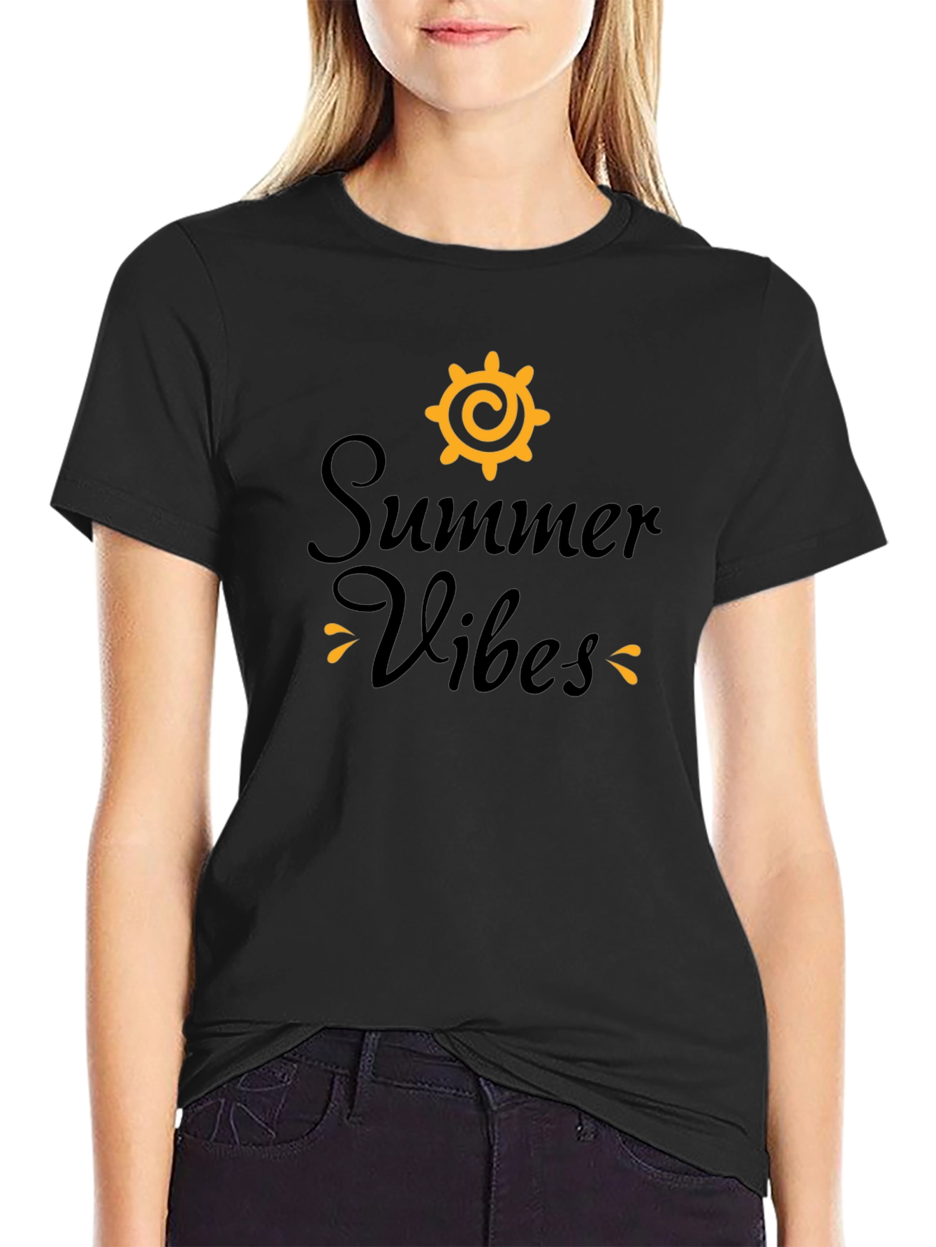 Summer Vibes Black Graphic Tee