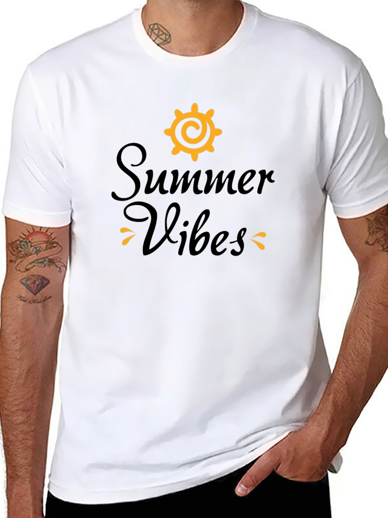 Summer Vibes Black Graphic Tee