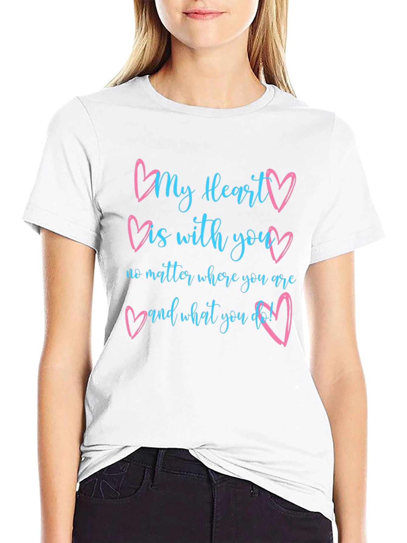 My Heart is With You Black Tee