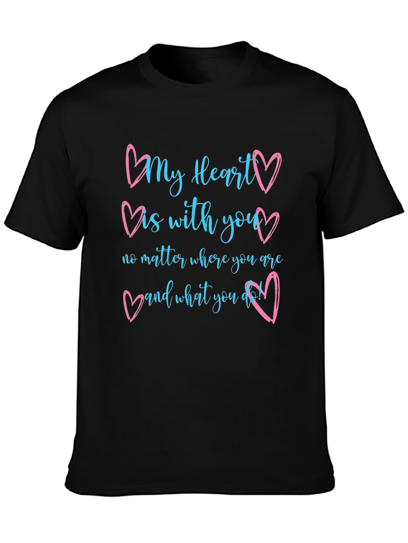 My Heart is With You Black Tee