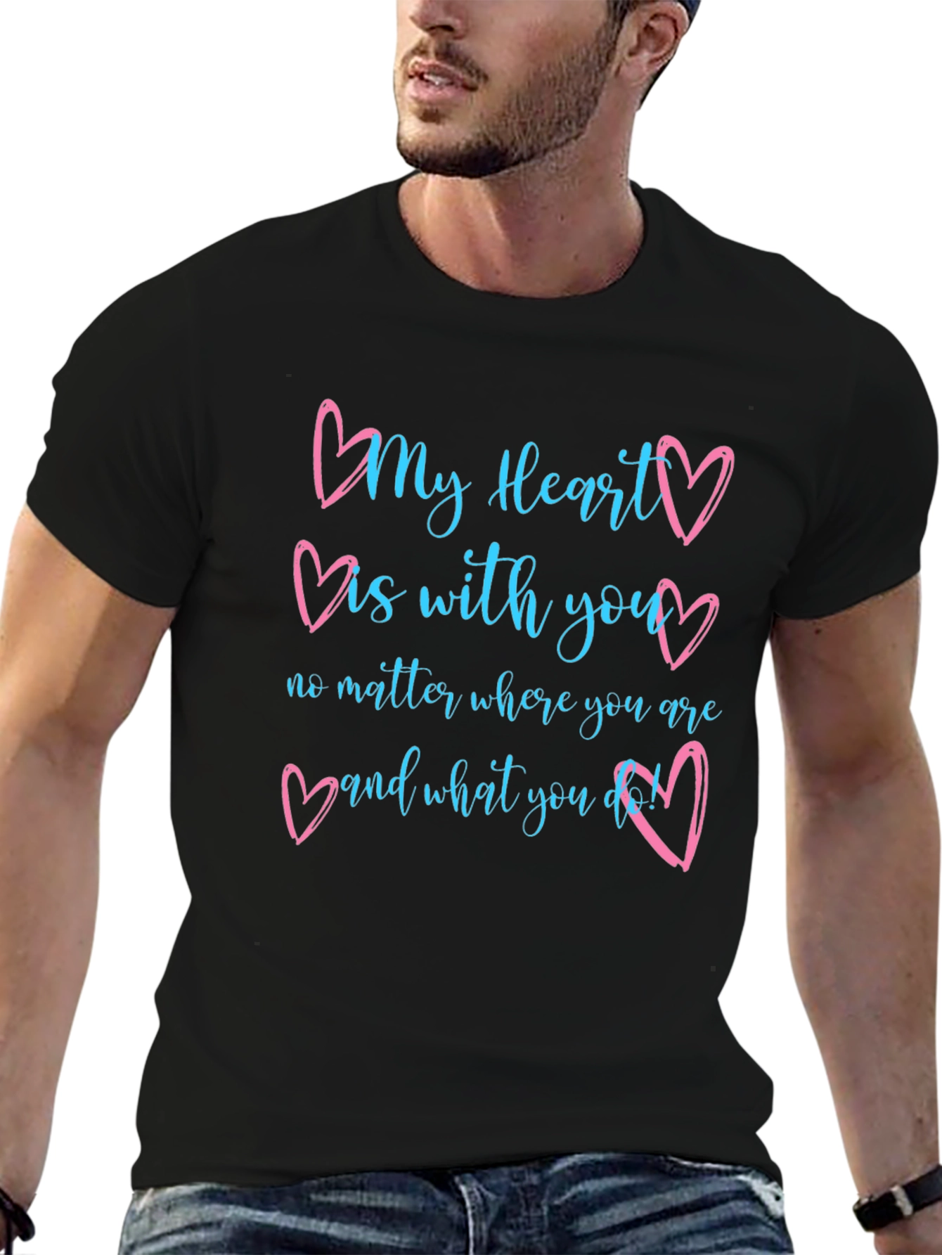 My Heart is With You Black Tee