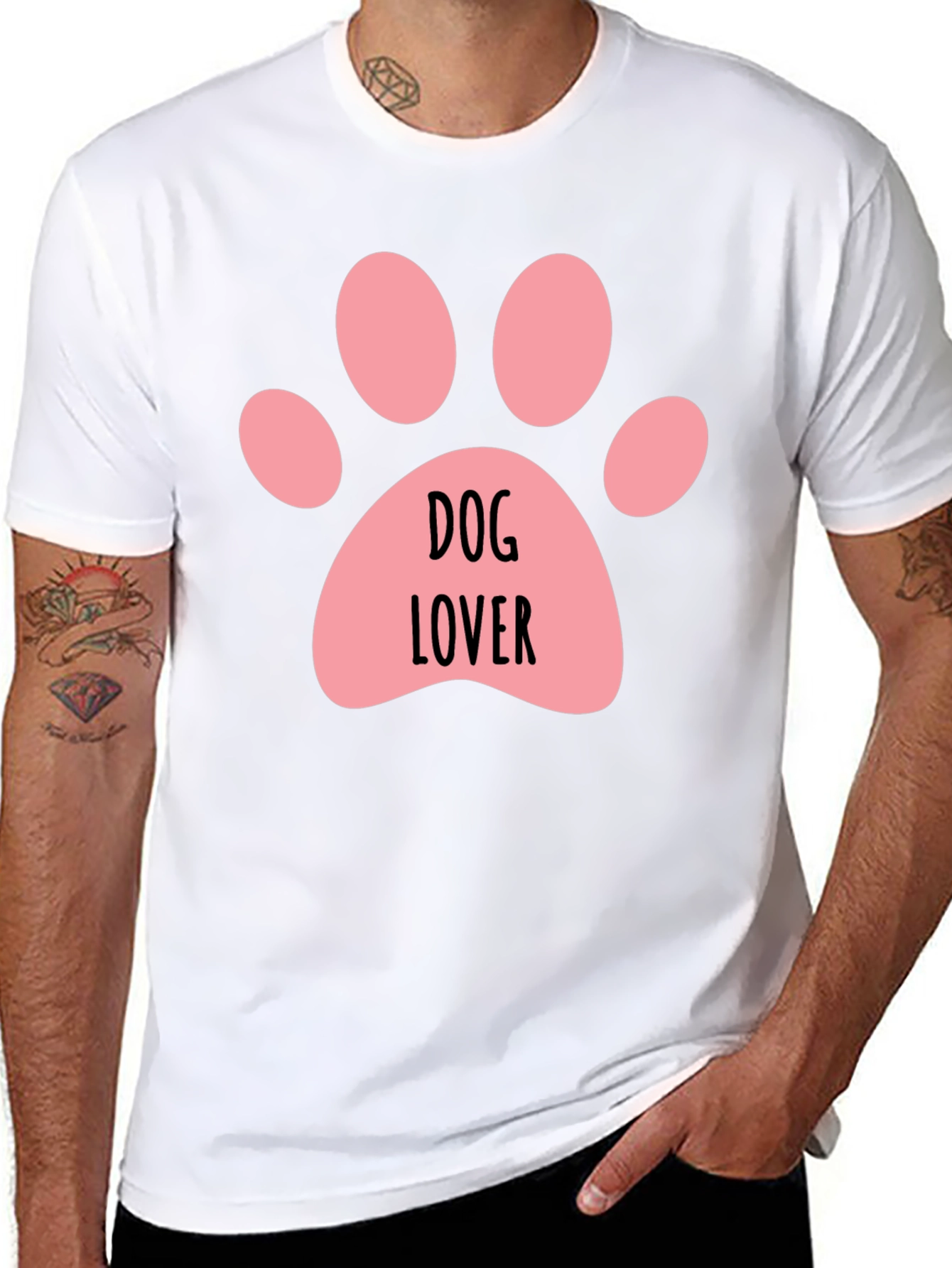 Dog Lover Paw Print Black T-Shirt