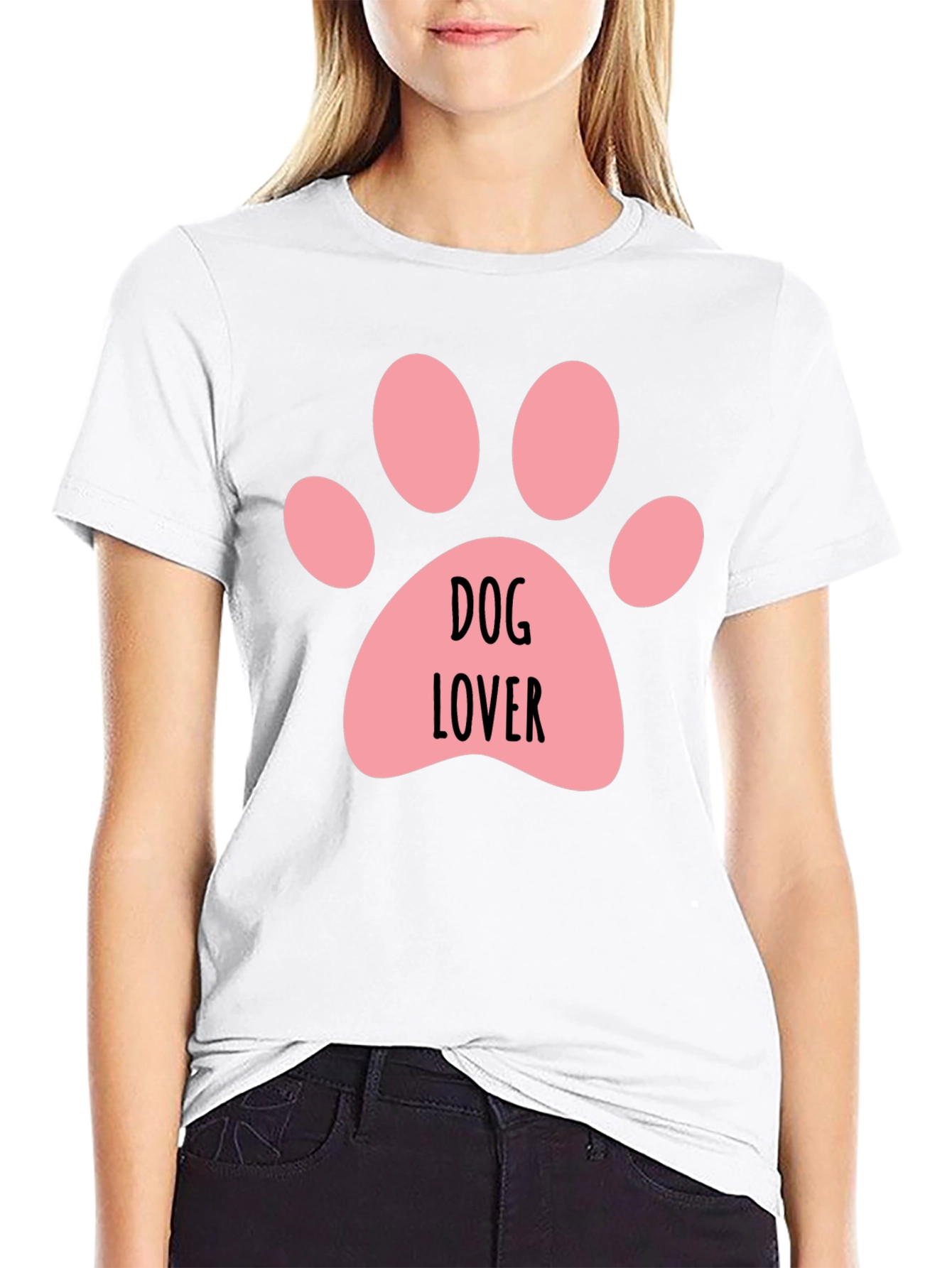 Dog Lover Paw Print Black T-Shirt