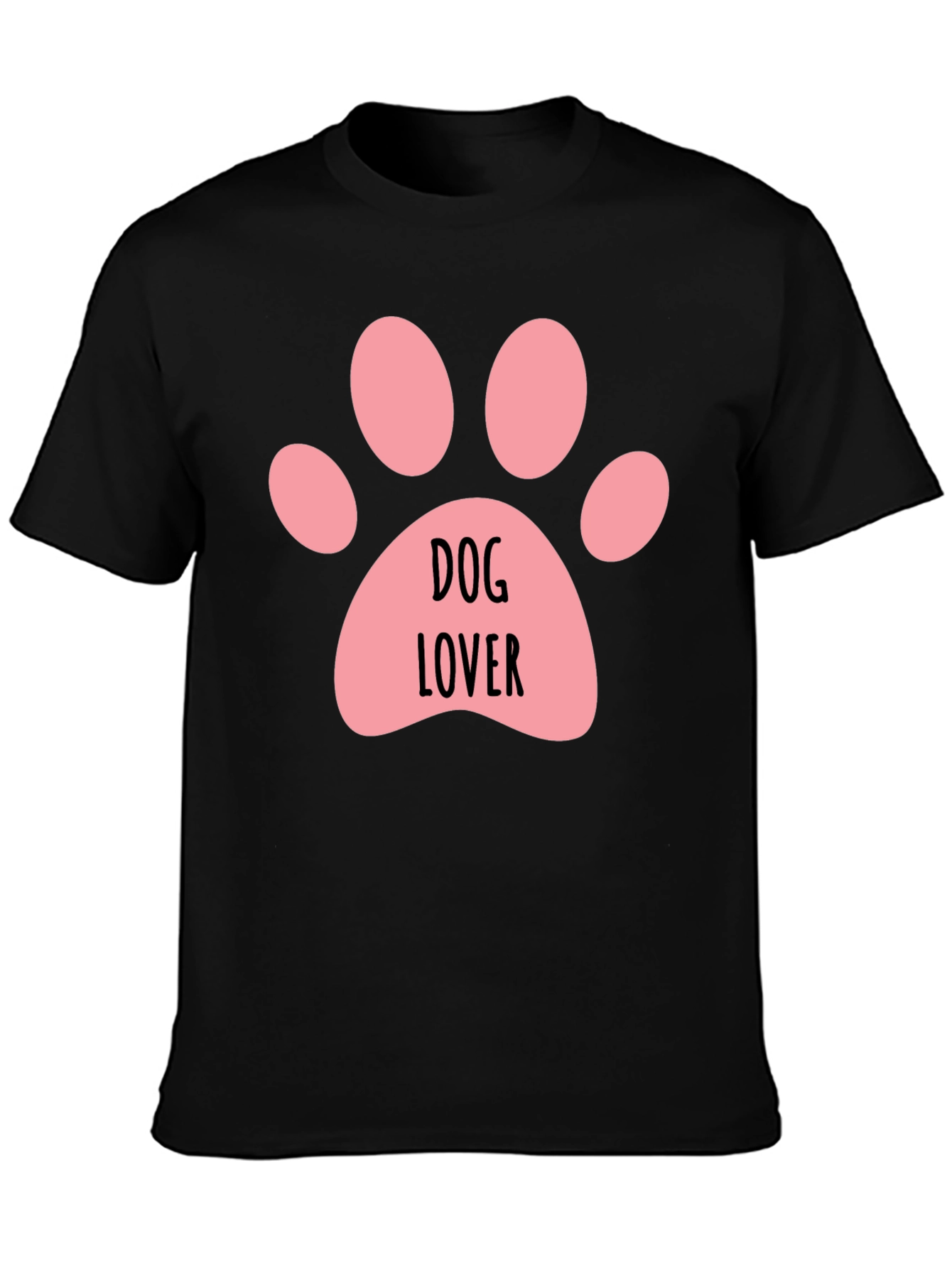 Dog Lover Paw Print Black T-Shirt