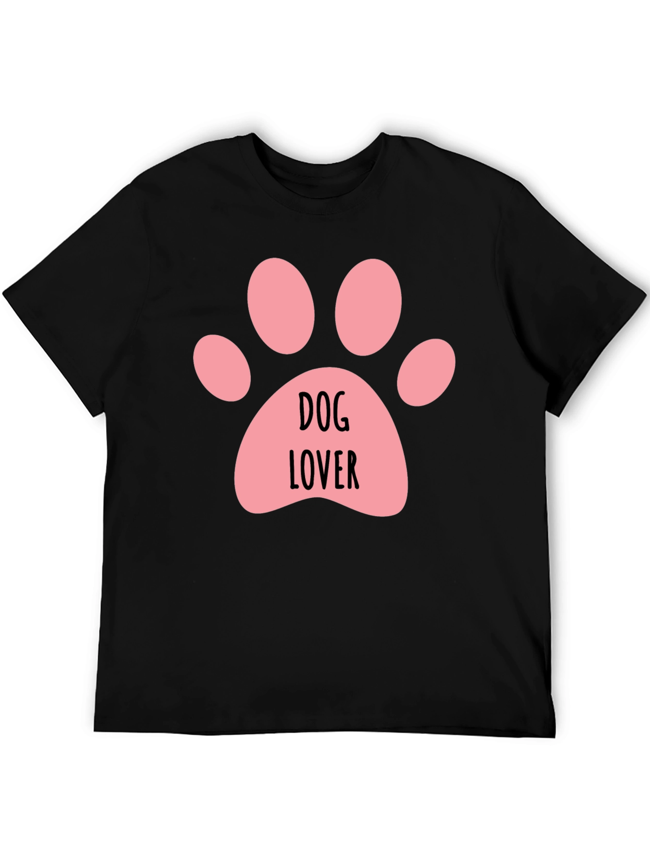 Dog Lover Paw Print Black T-Shirt
