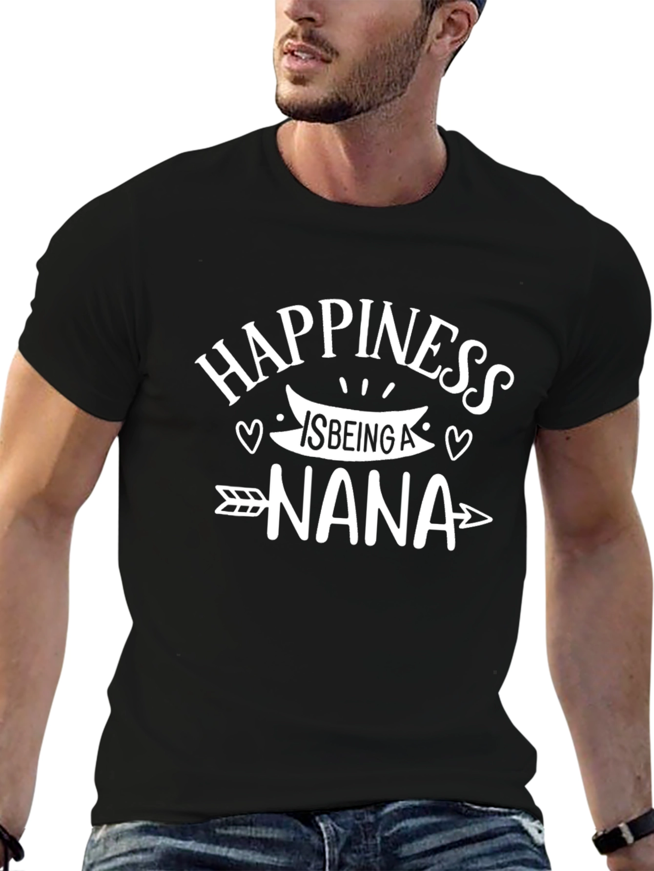 Happiness Is Being A Nana Black T-Shirt
