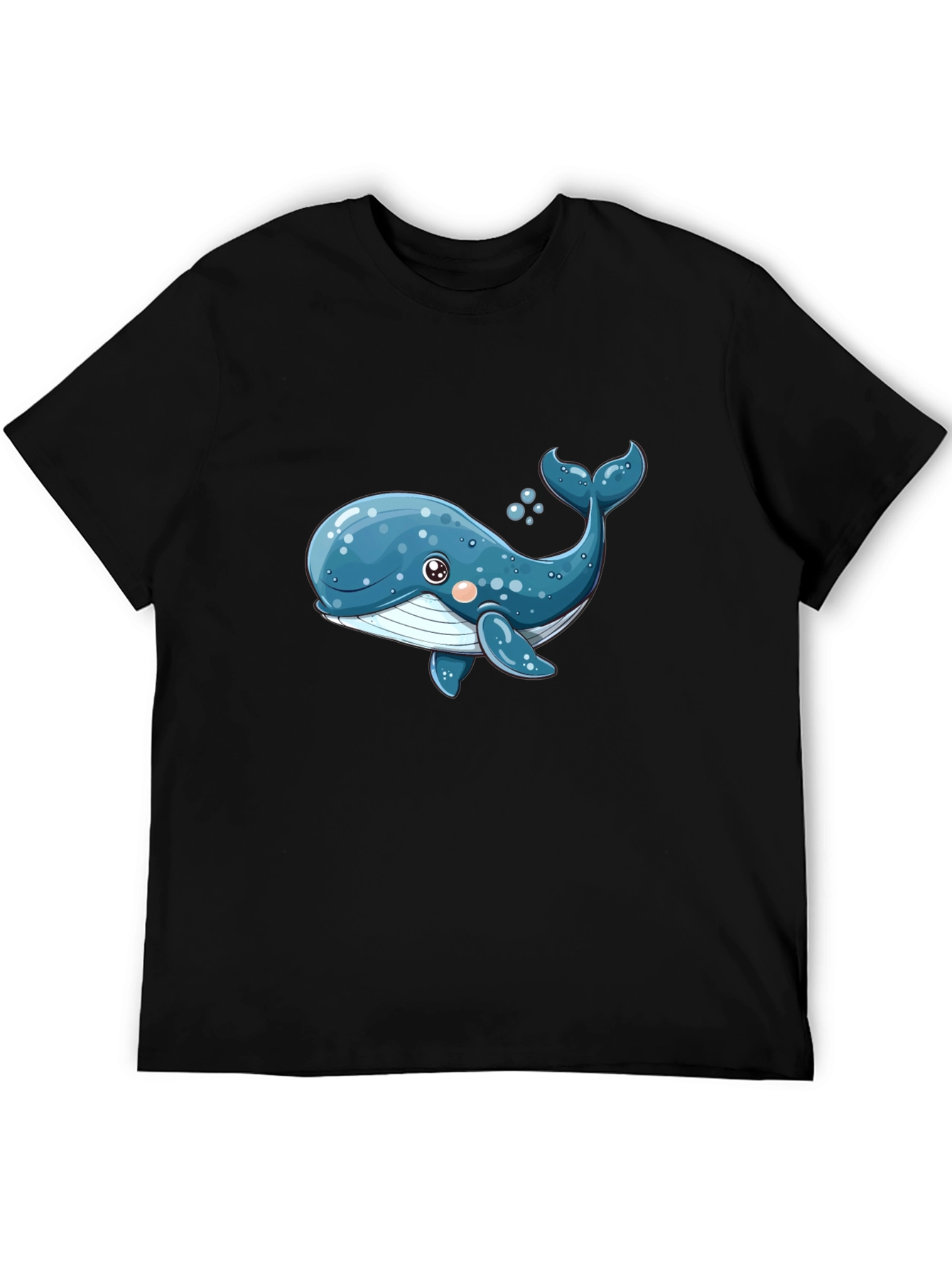 Cute Whale Graphic T-Shirt - Black