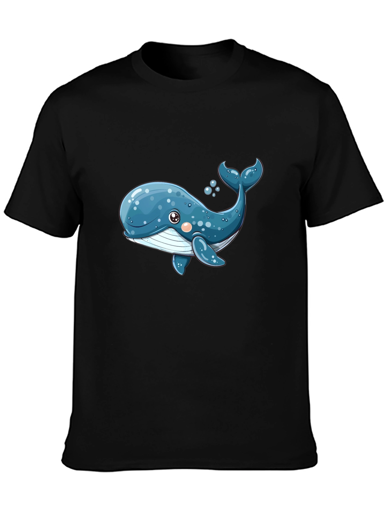 Cute Whale Graphic T-Shirt - Black