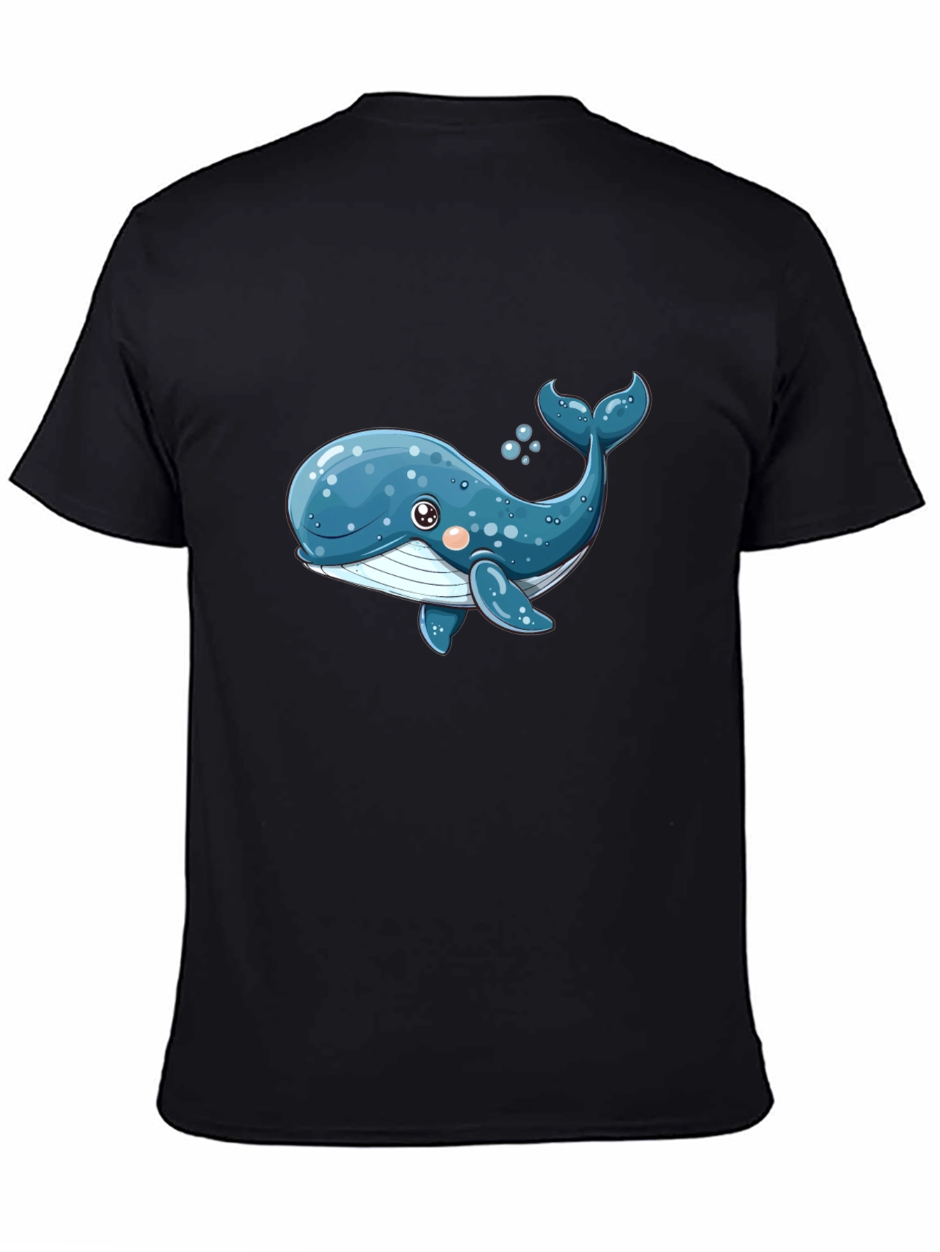 Cute Whale Graphic T-Shirt - Black