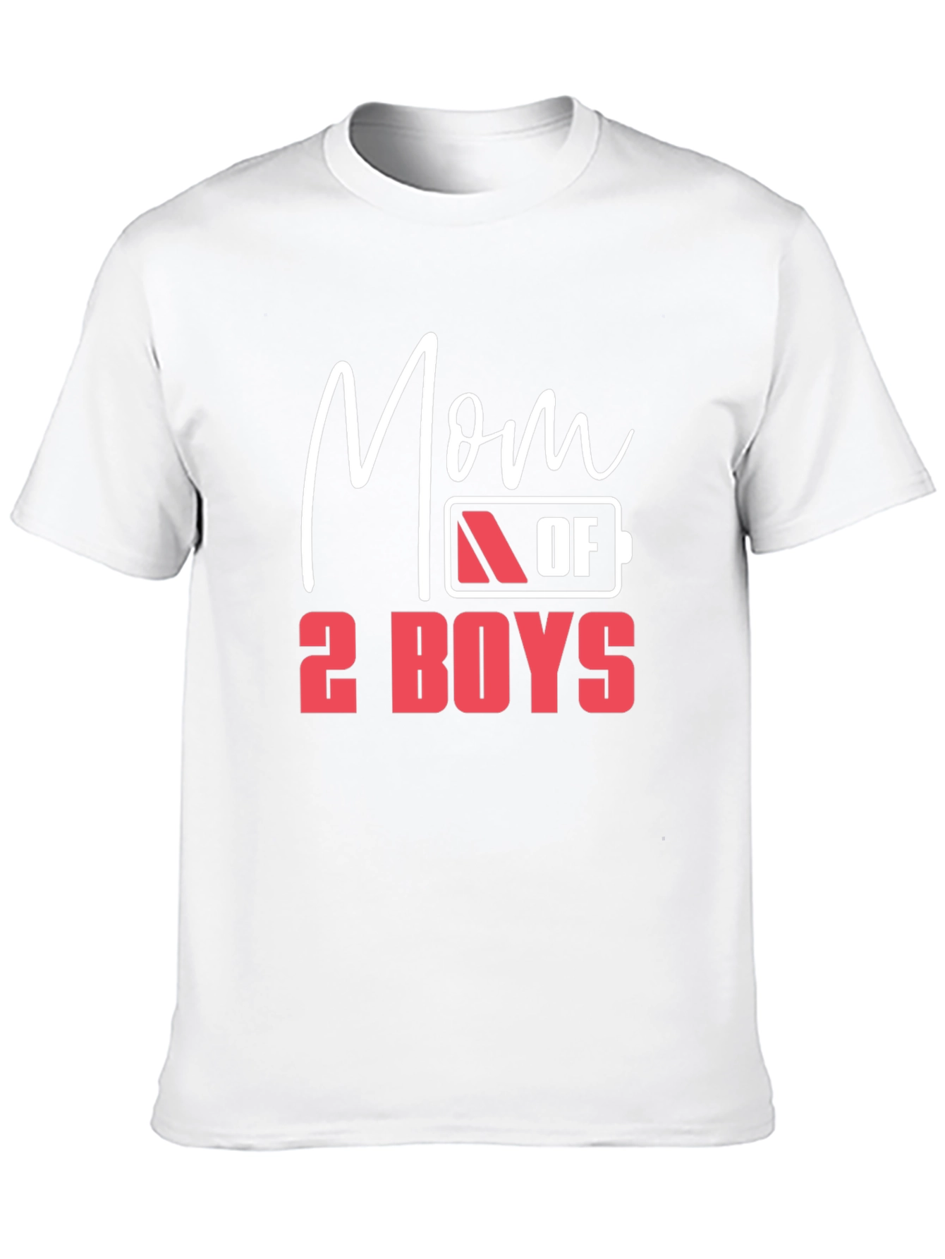 Mom of 2 Boys Graphic T-Shirt - Black
