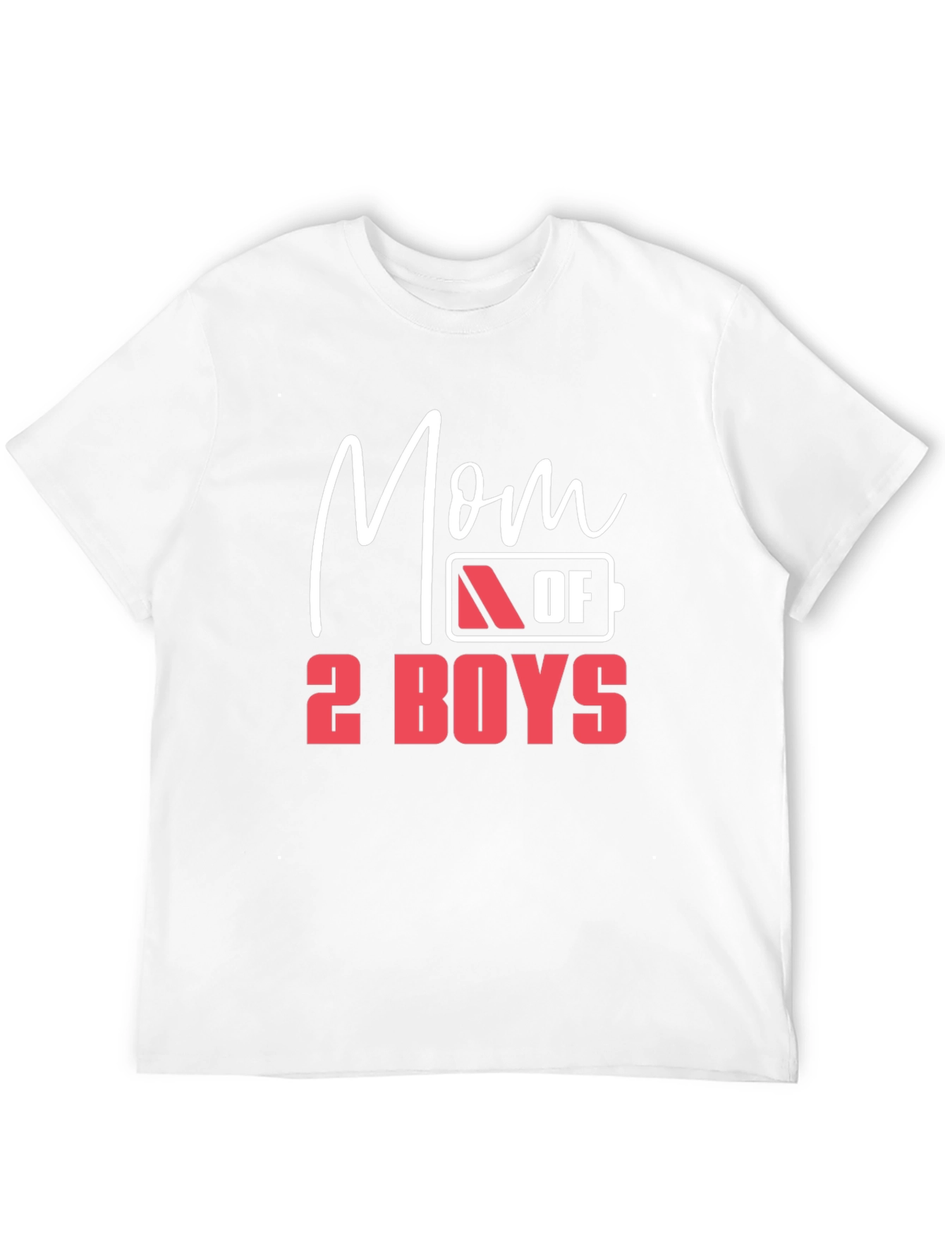 Mom of 2 Boys Graphic T-Shirt - Black