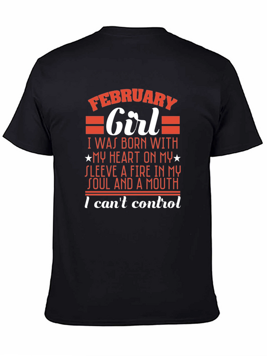 February Girl T-Shirt - Heart on Sleeve Design