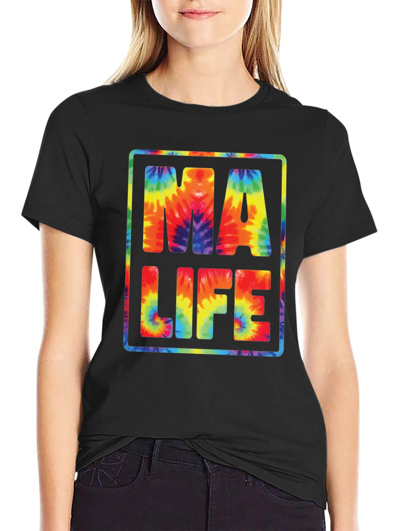 Tie-Dye MA LIFE Graphic T-Shirt