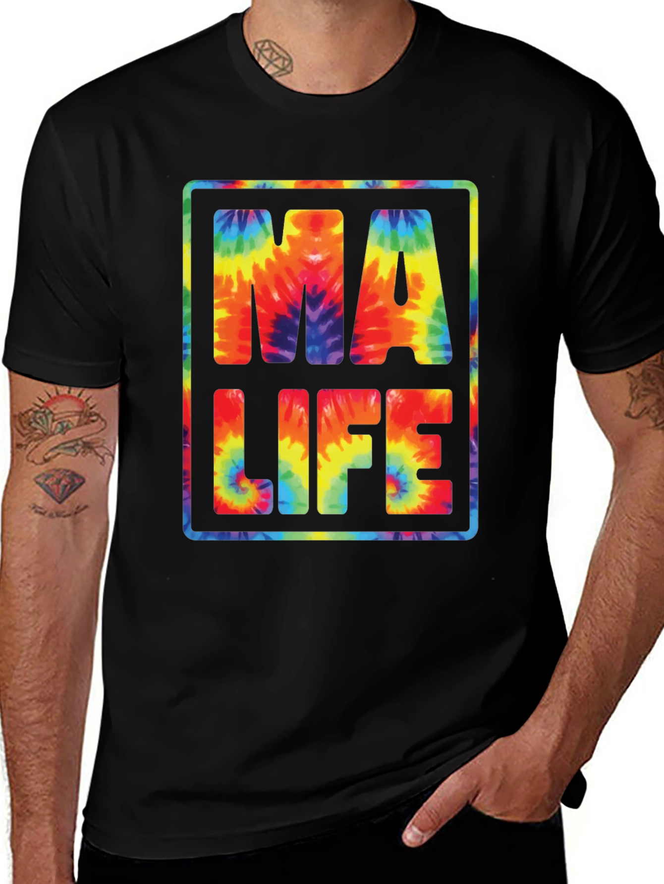 Tie-Dye MA LIFE Graphic T-Shirt