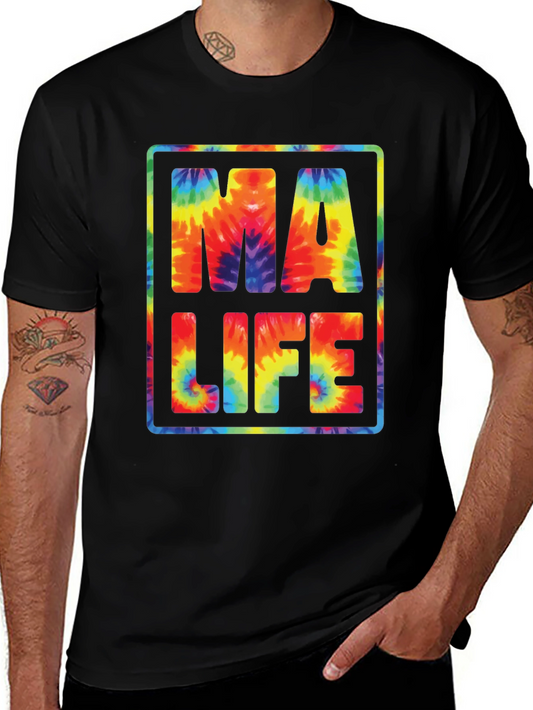 Tie-Dye MA LIFE Graphic T-Shirt