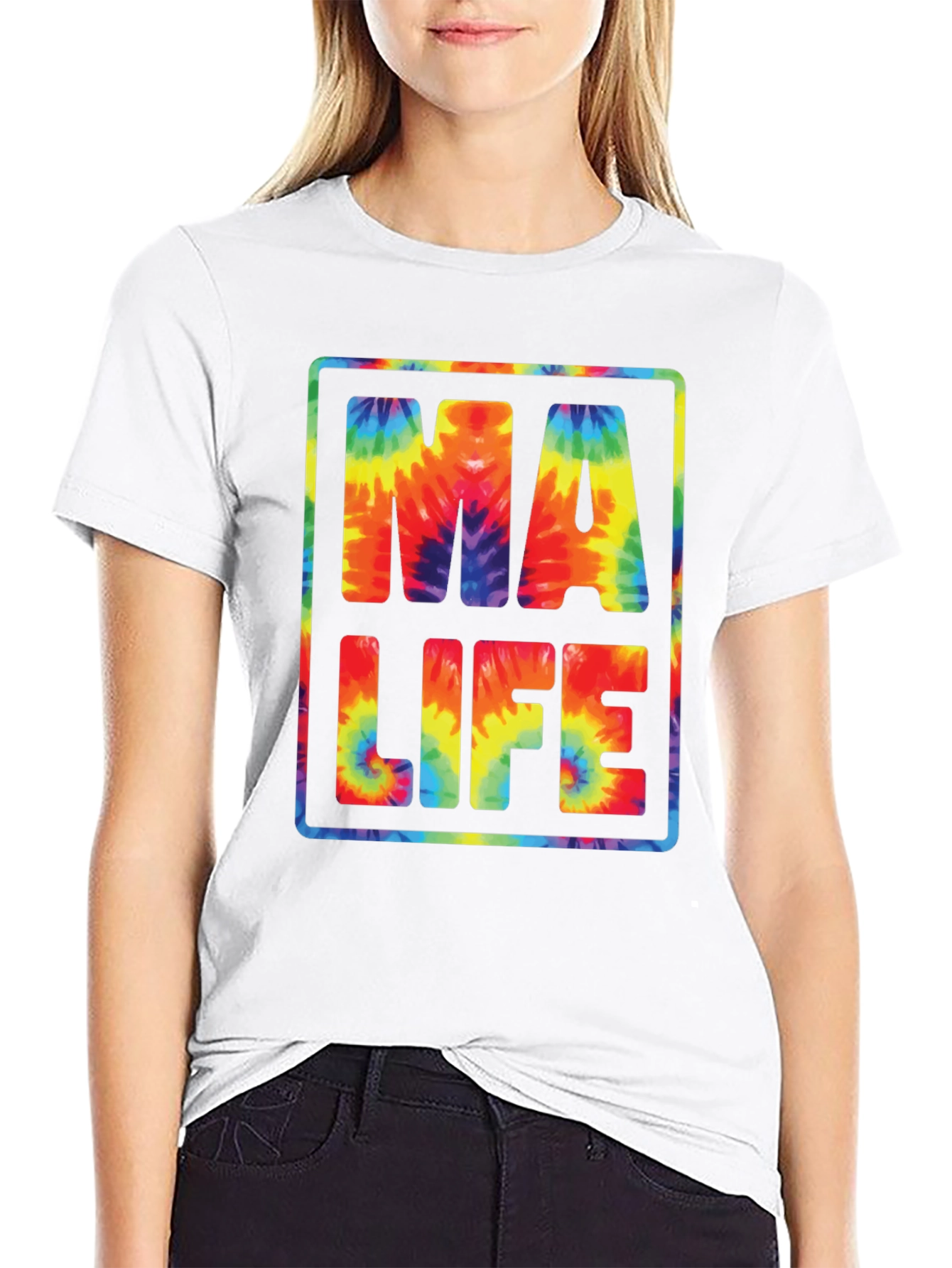Tie-Dye MA LIFE Graphic T-Shirt