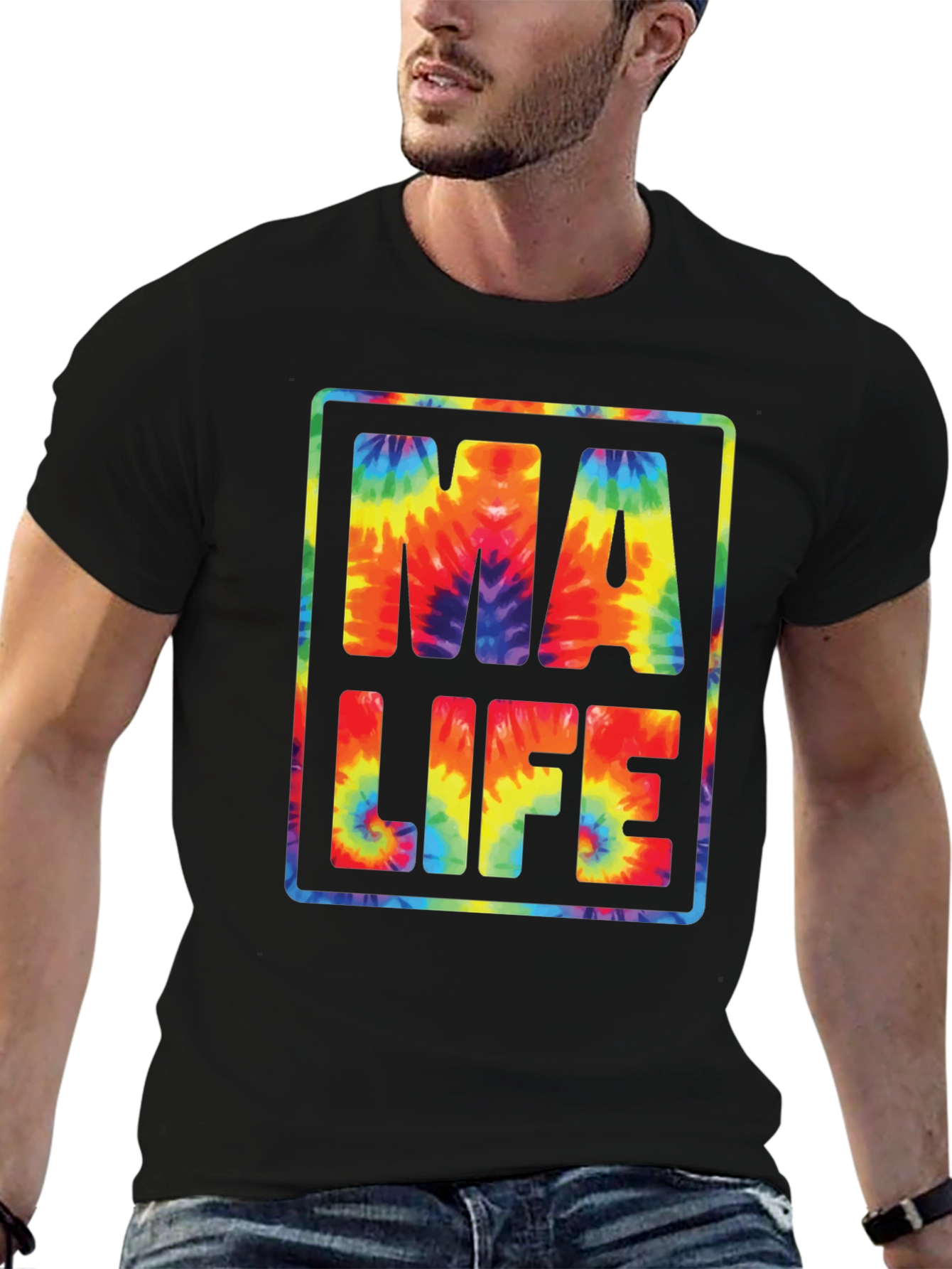Tie-Dye MA LIFE Graphic T-Shirt