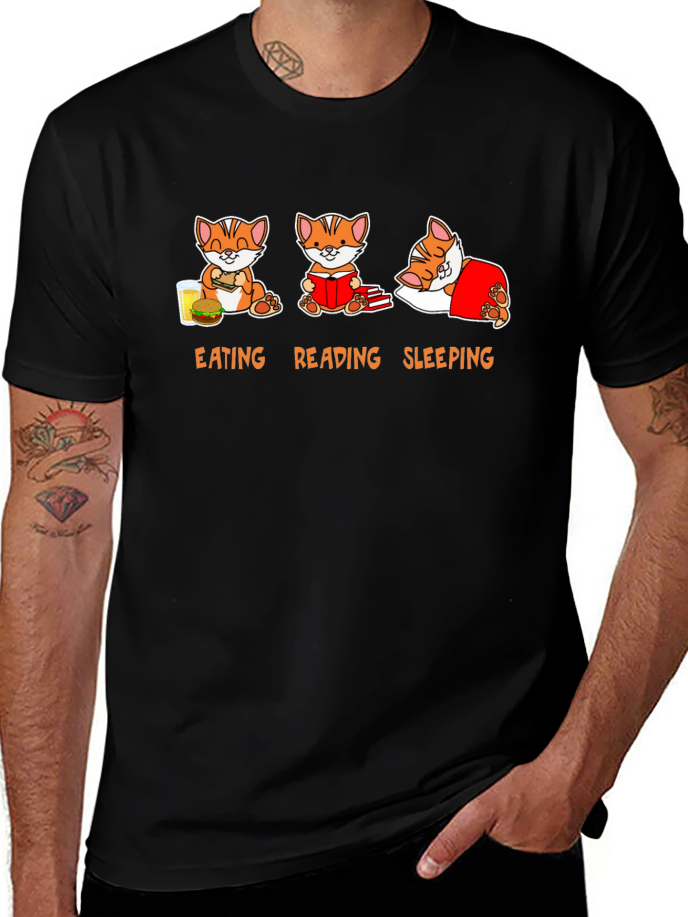 Eating Reading Sleeping Cat T-Shirt