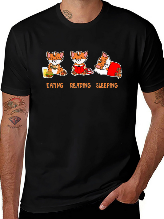 Eating Reading Sleeping Cat T-Shirt