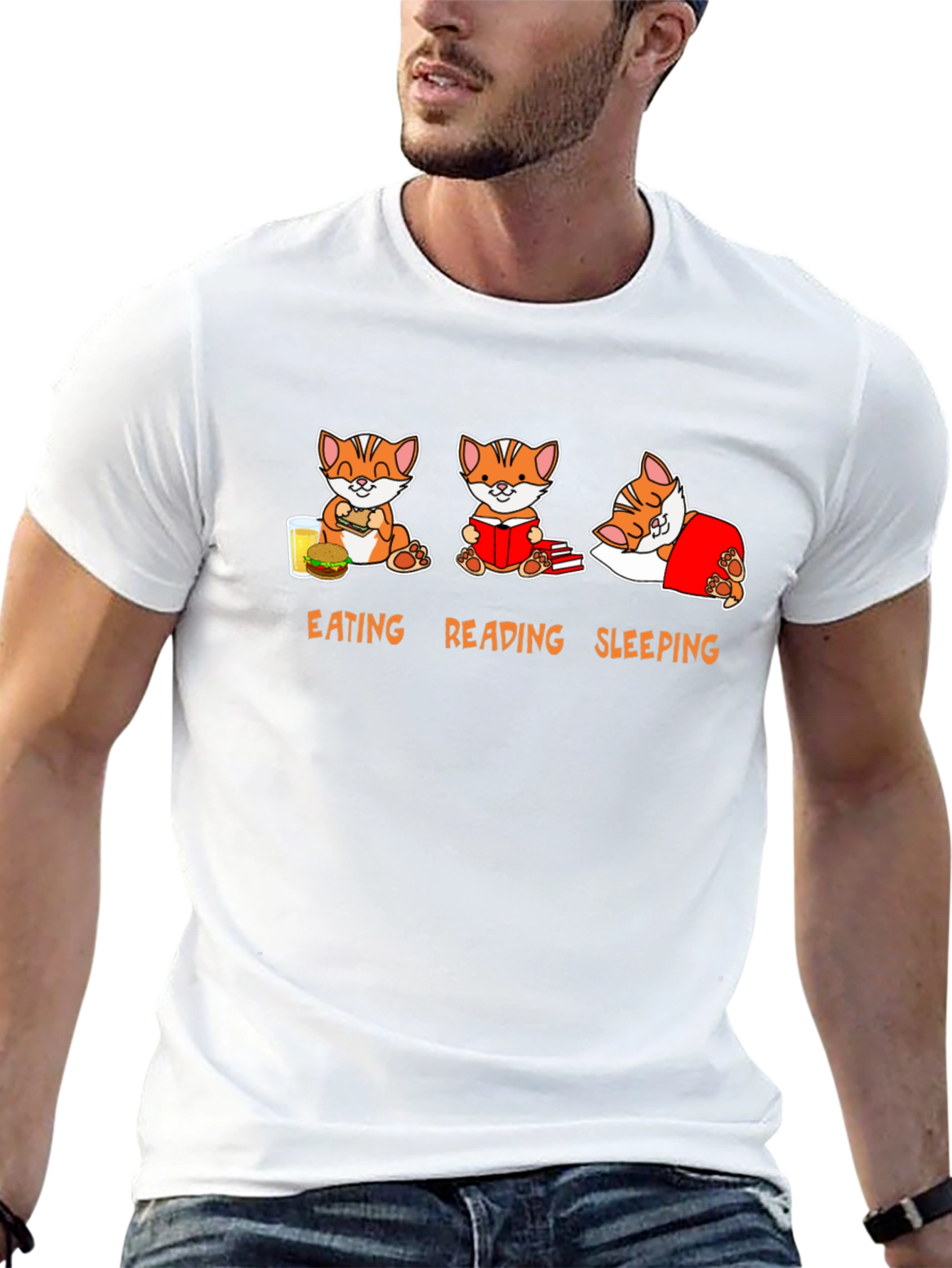 Eating Reading Sleeping Cat T-Shirt