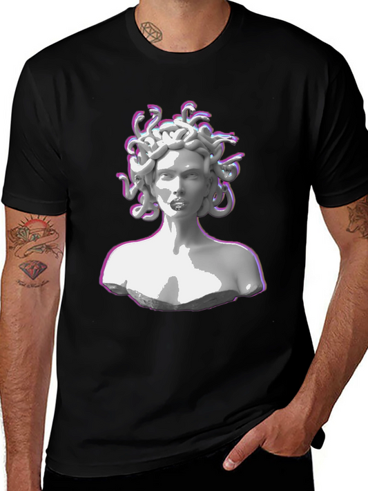 Medusa Graphic Print Black T-Shirt