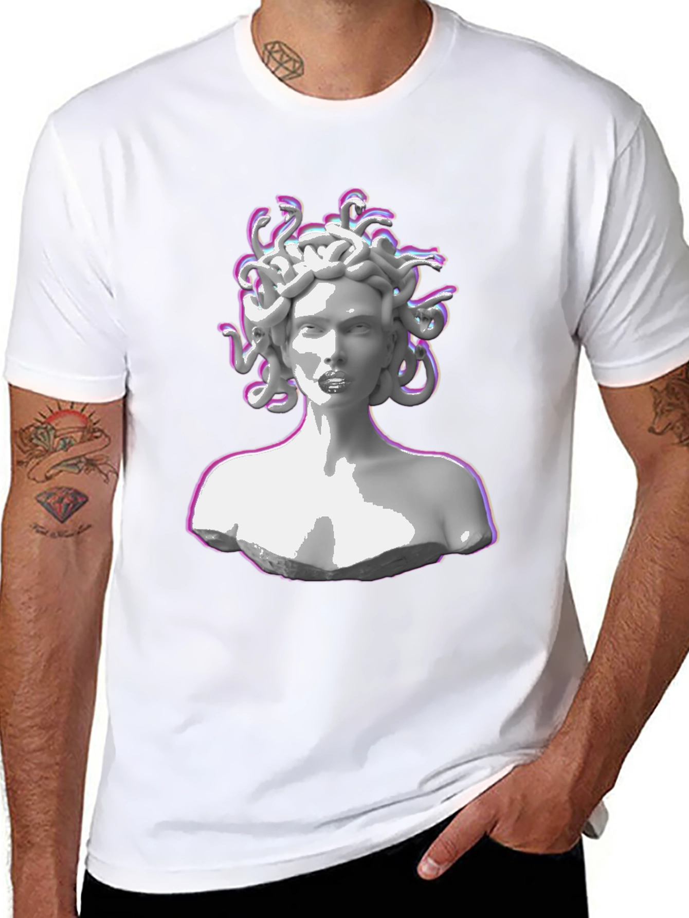 Medusa Graphic Print Black T-Shirt