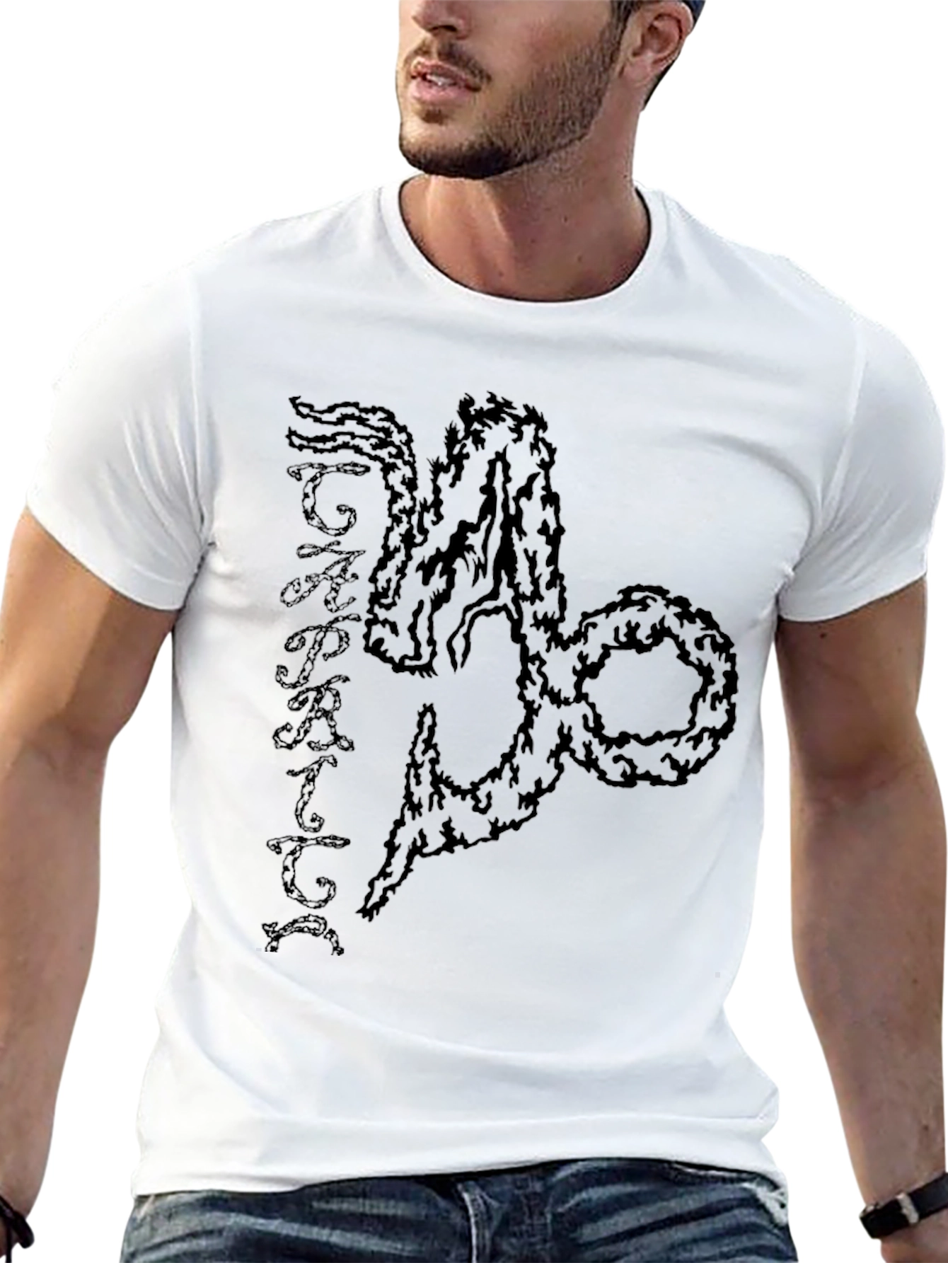 Black Capricorn Zodiac Graphic Tee