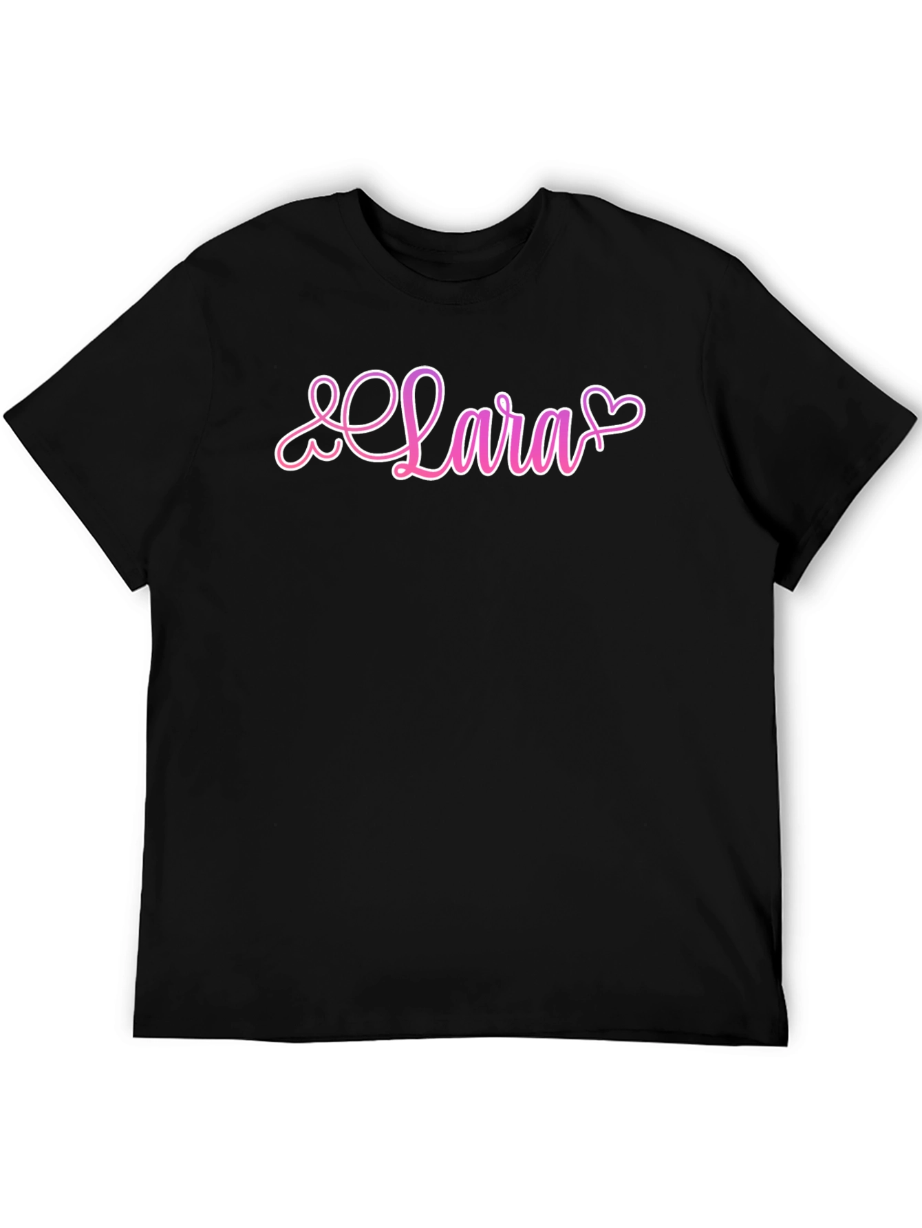 Lara Heart Graphic Black T-Shirt