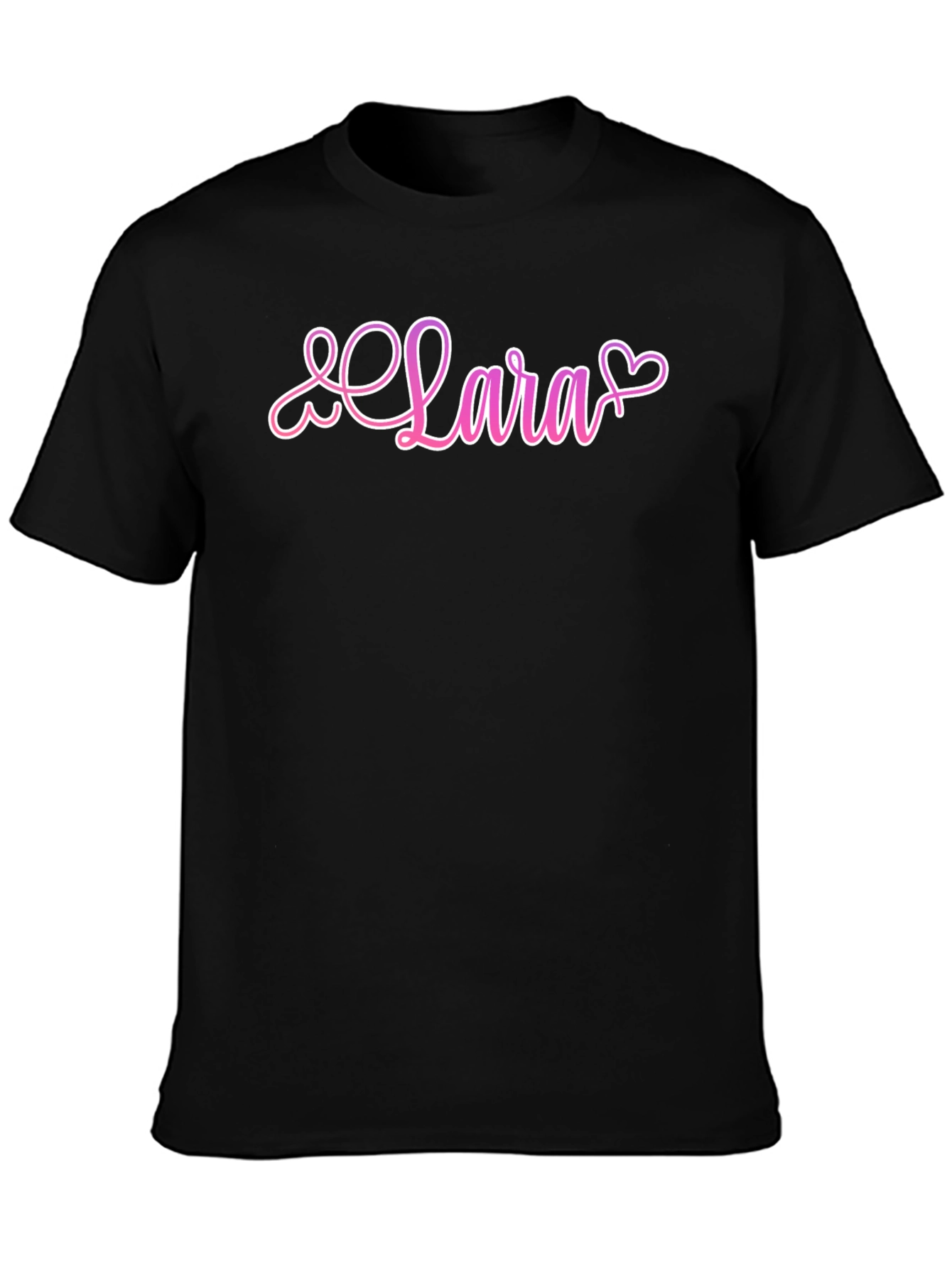 Lara Heart Graphic Black T-Shirt