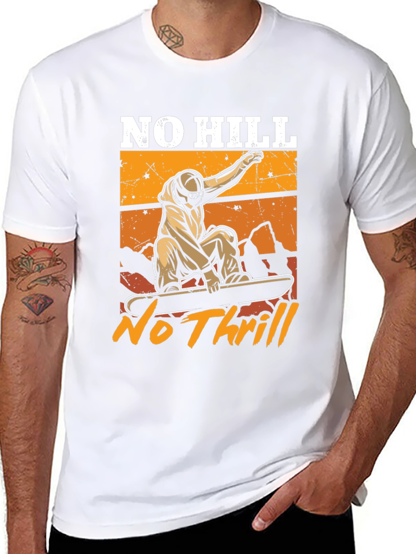 No Hill No Thrill Snowboard T-Shirt
