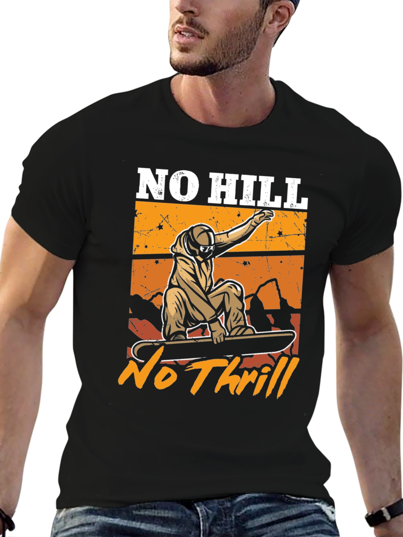 No Hill No Thrill Snowboard T-Shirt