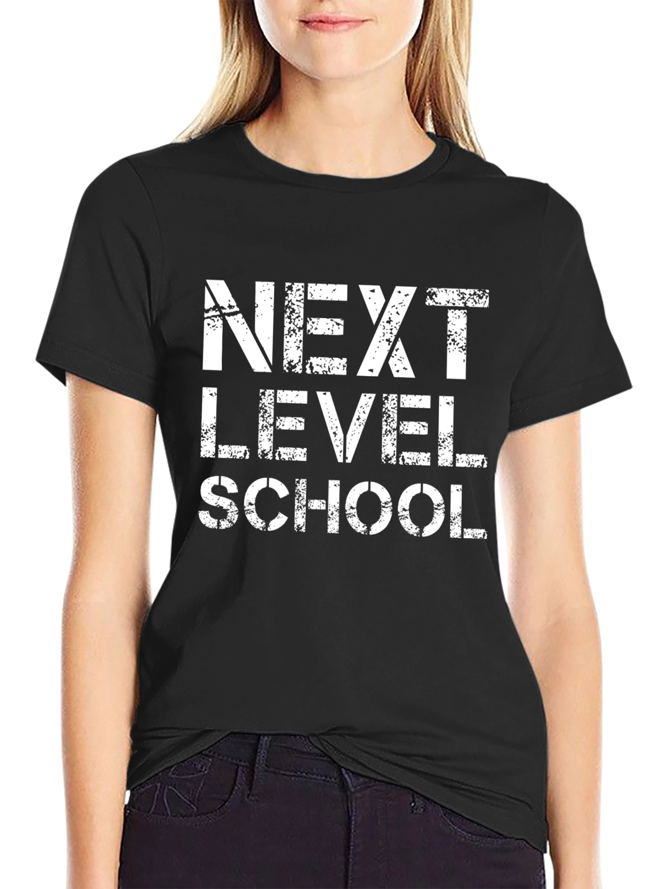 Next Level School T-Shirt - Black Graphic Tee