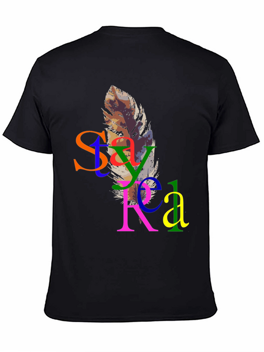 Colorful Feather Graphic T-Shirt