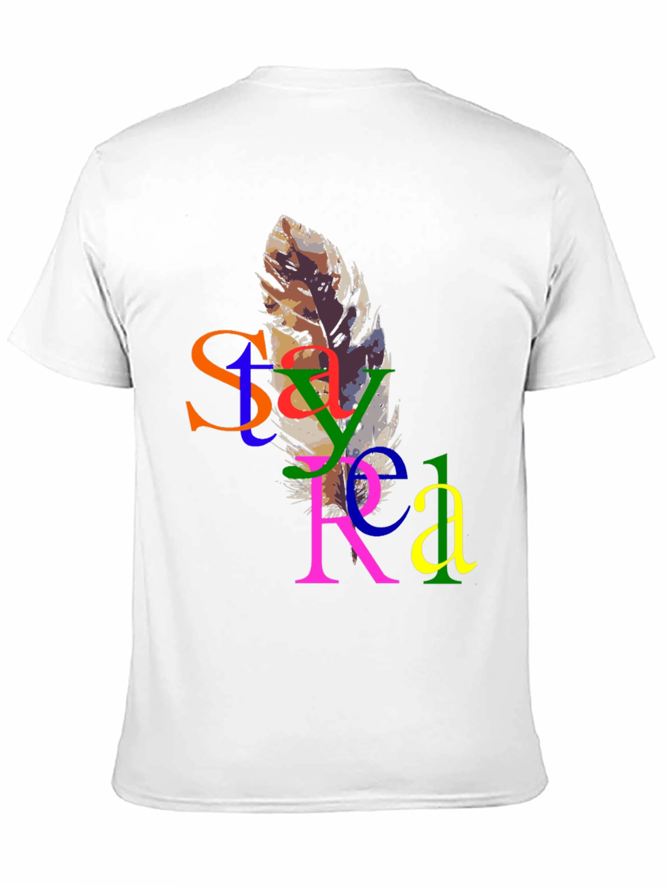 Colorful Feather Graphic T-Shirt