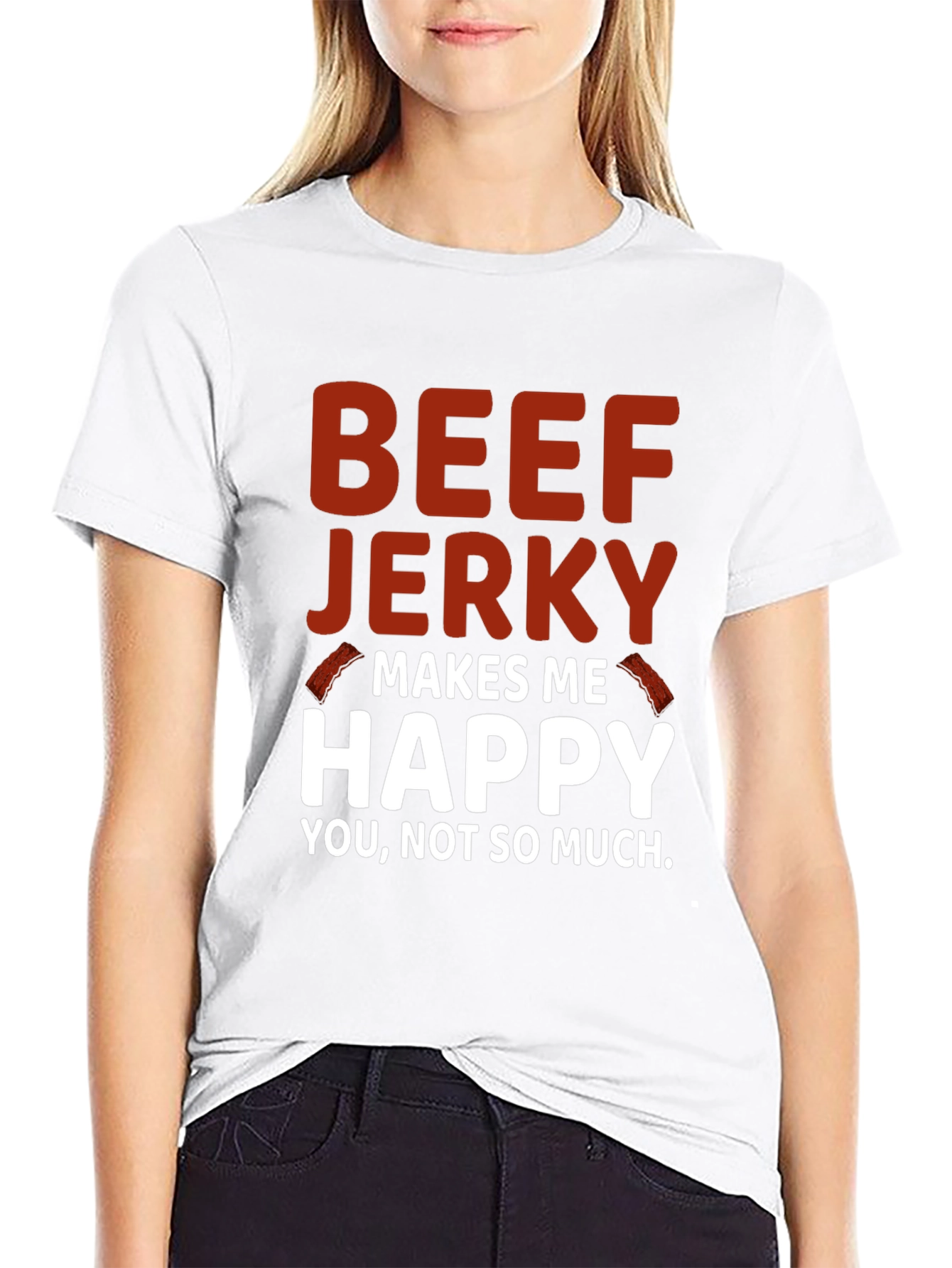 Beef Jerky Makes Me Happy Graphic Tee