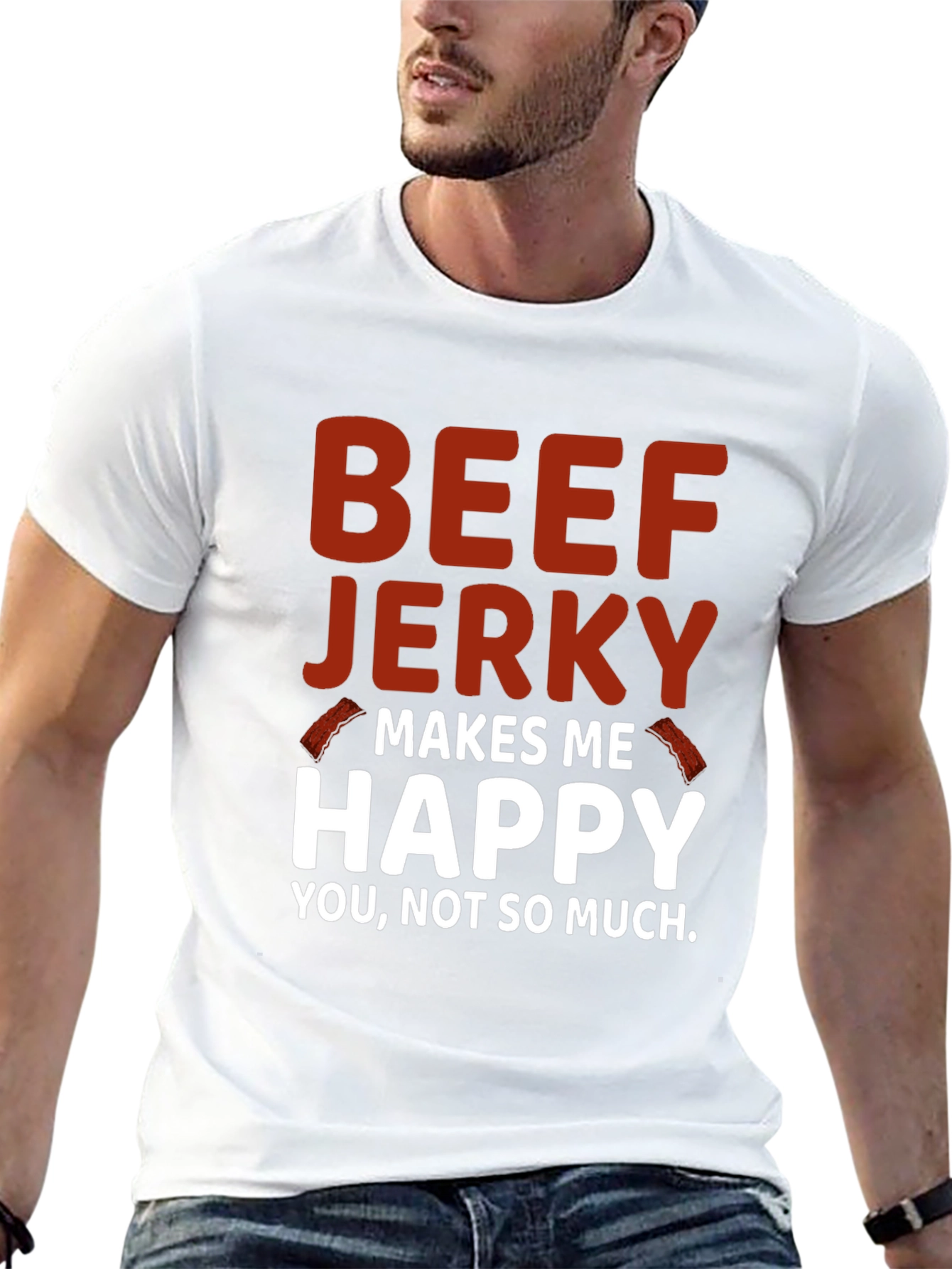 Beef Jerky Makes Me Happy Graphic Tee