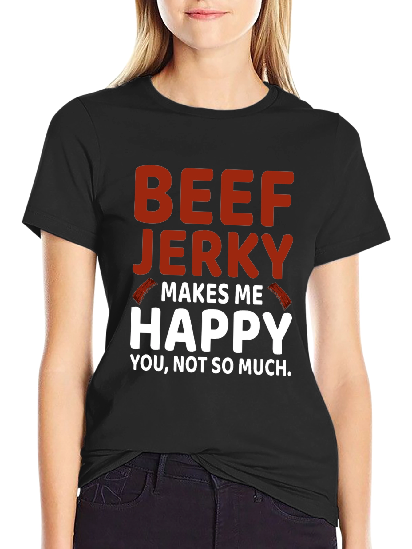 Beef Jerky Makes Me Happy Graphic Tee
